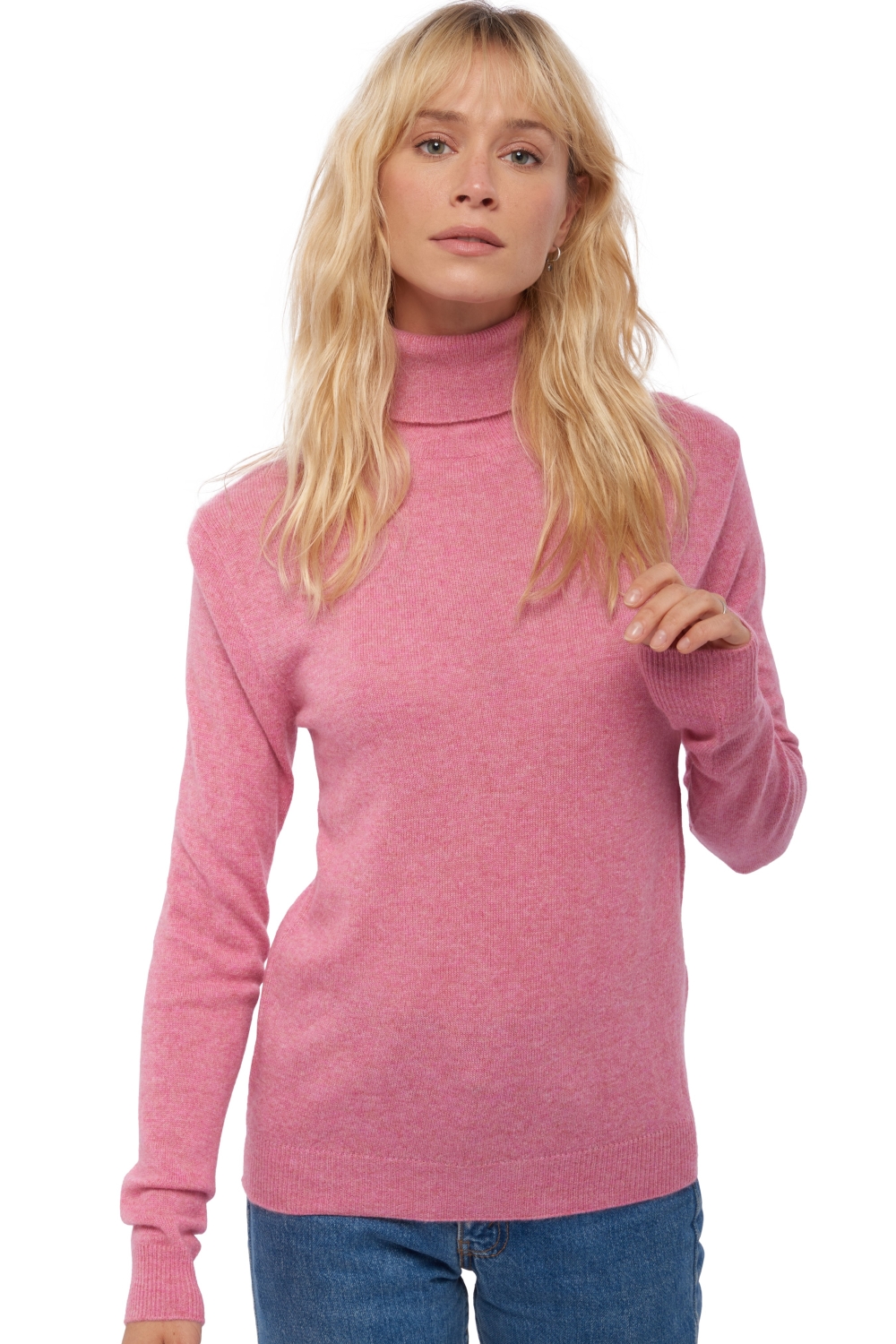 Cashmere ladies basic sweaters at low prices tale first carnation pink 2xl