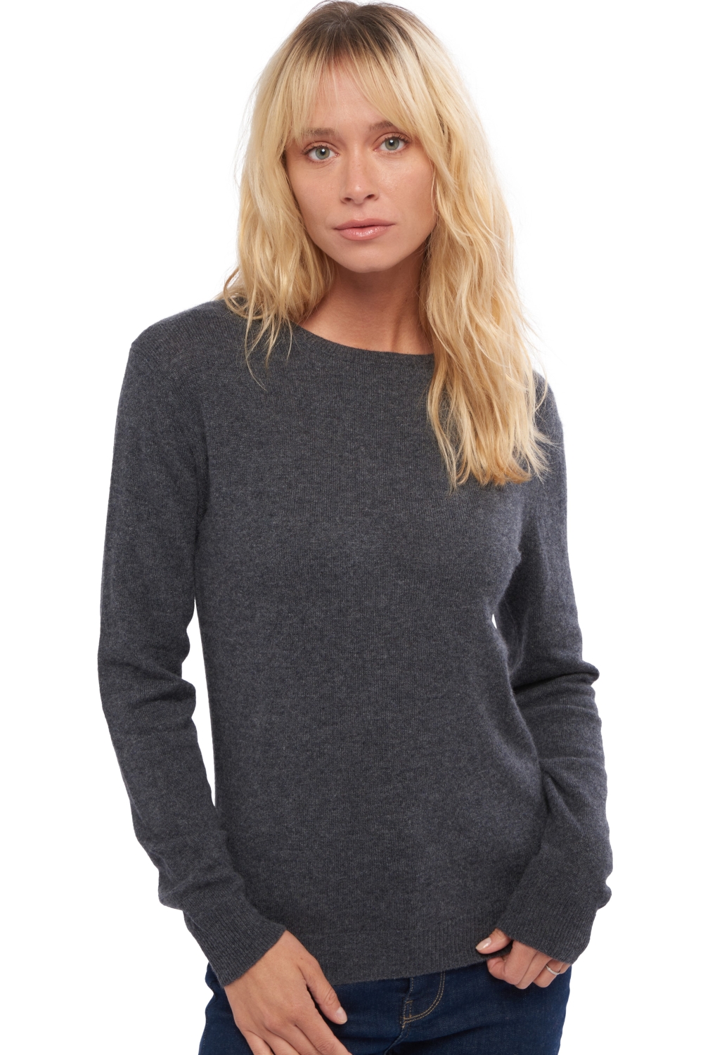 Cashmere ladies basic sweaters at low prices thalia first dark grey s
