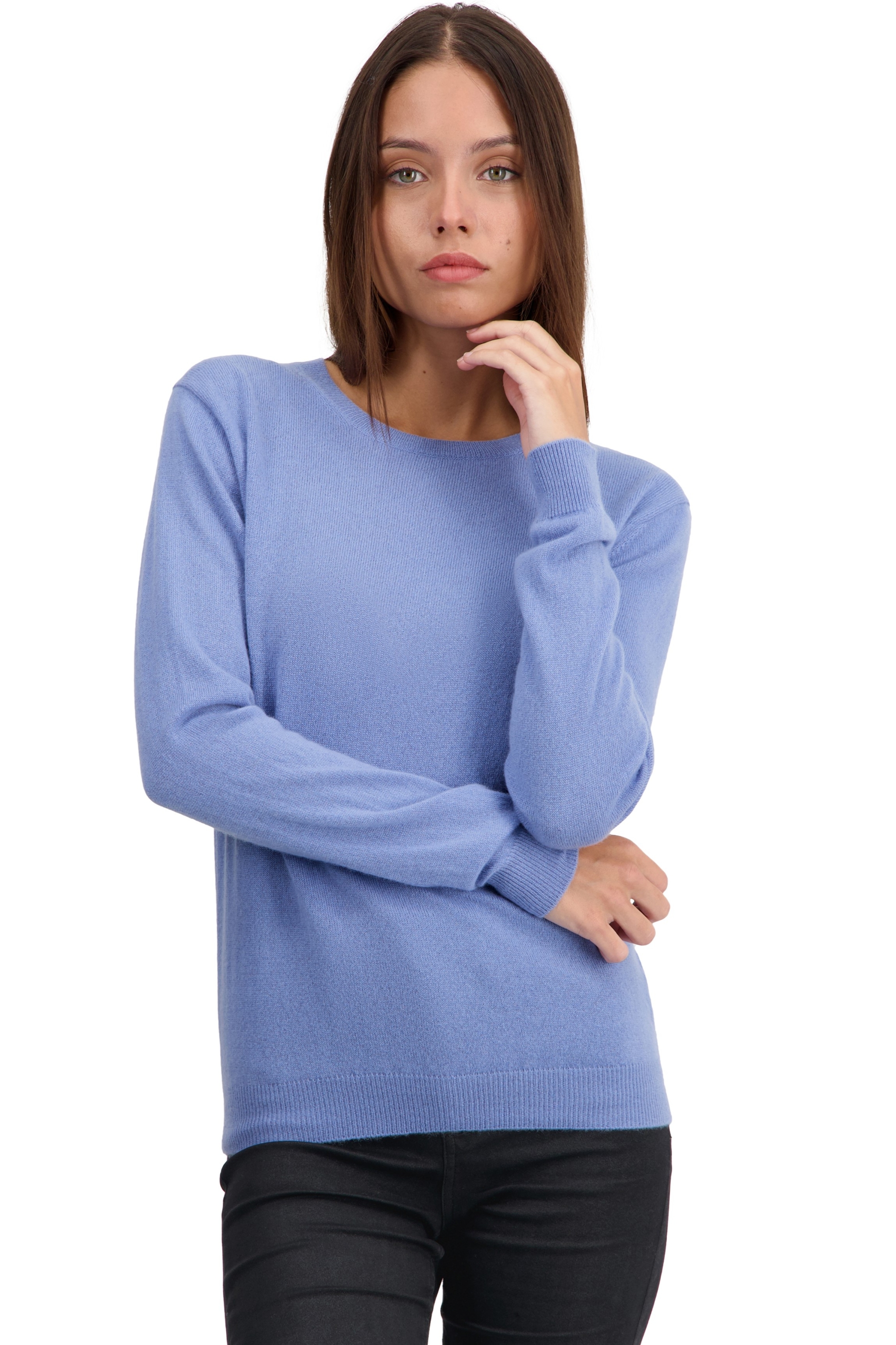 Cashmere ladies basic sweaters at low prices thalia first light blue s