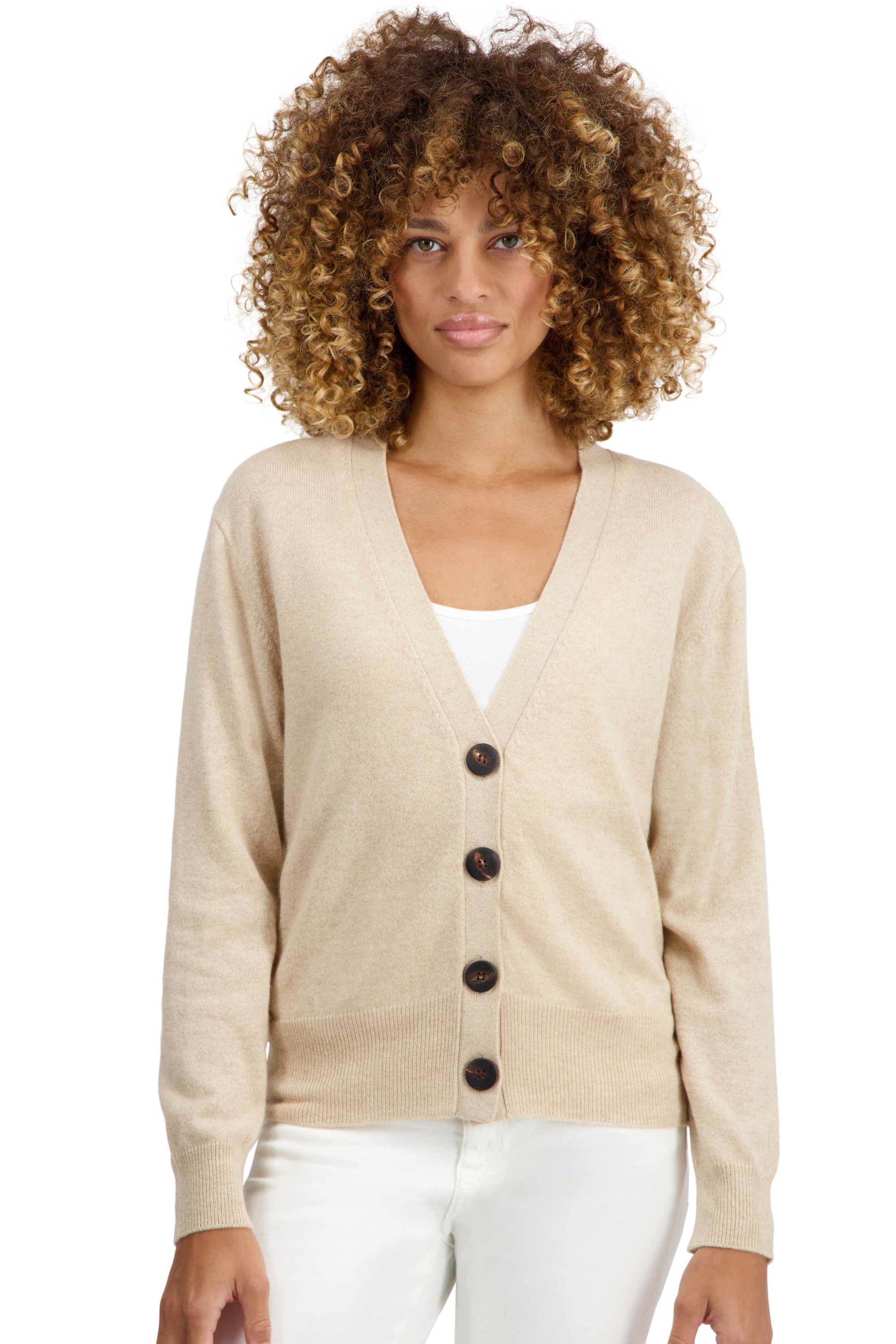 Cashmere ladies cardigans talitha natural beige s