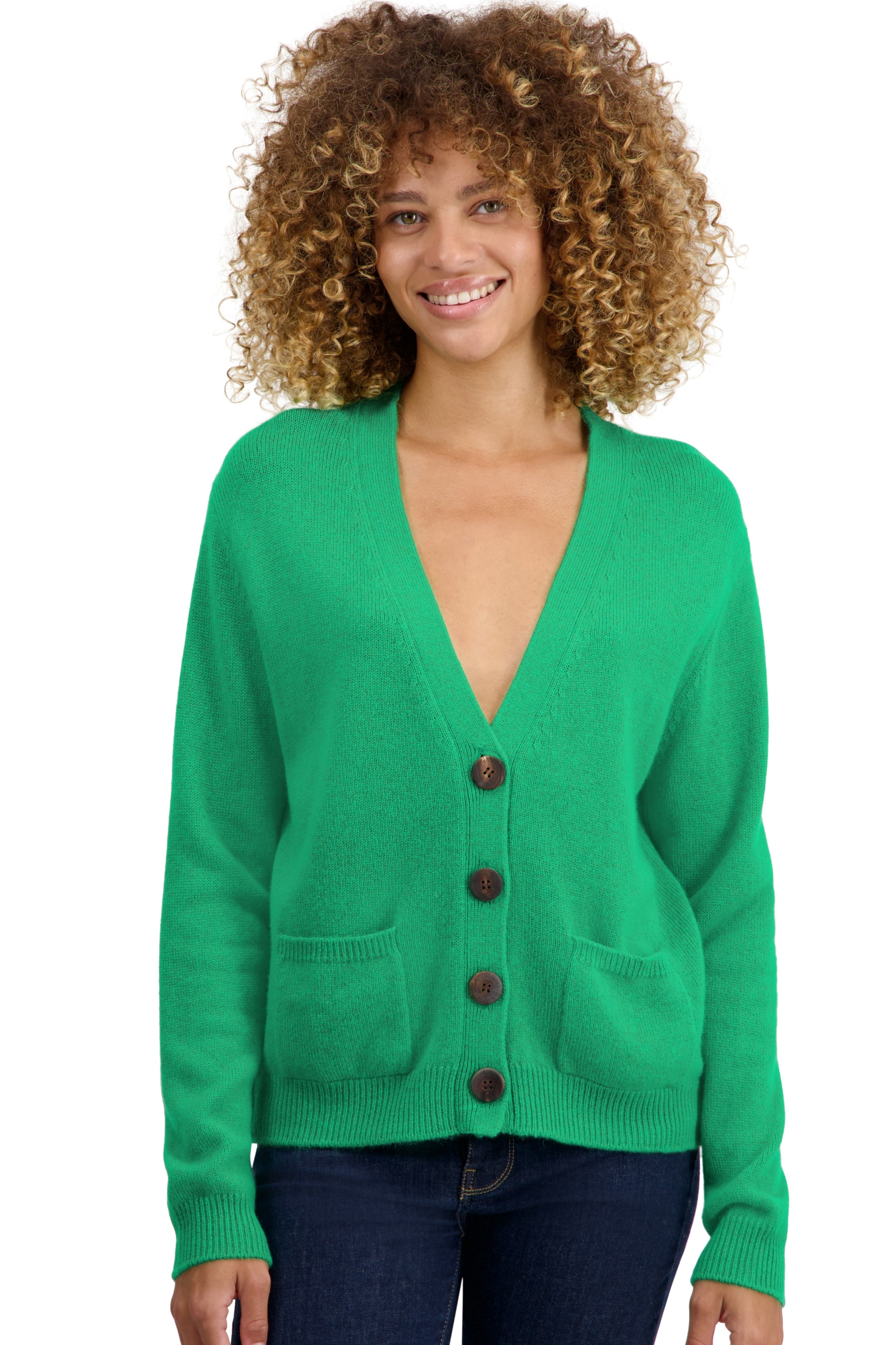 Cashmere ladies cardigans tanzania new green xs