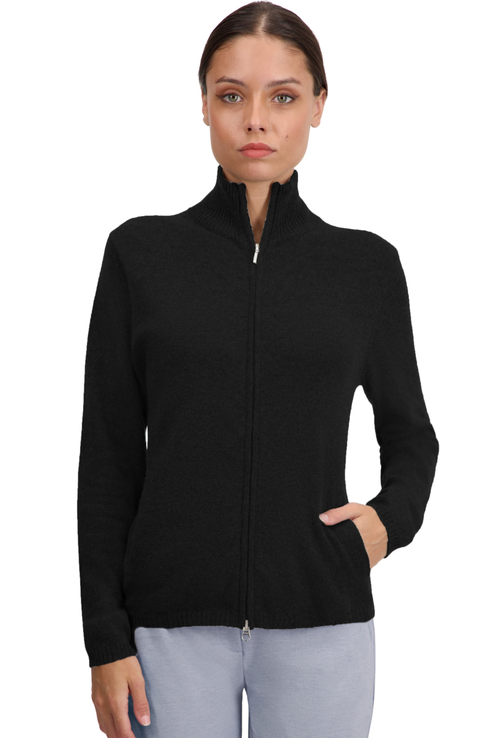Cashmere ladies cardigans thames first black s