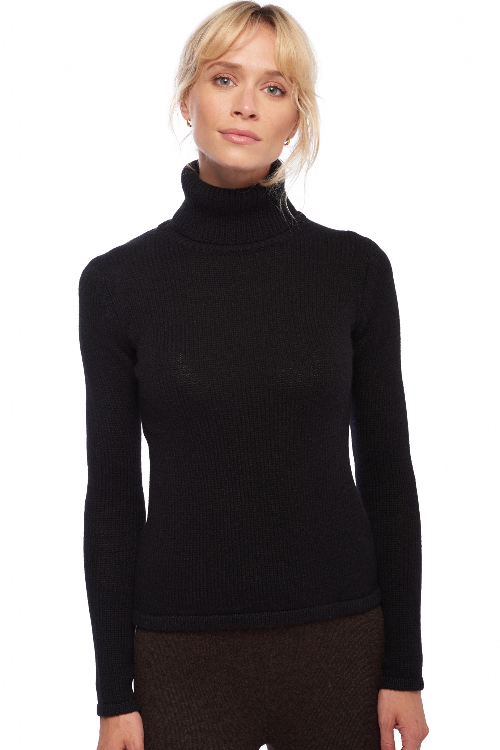 Cashmere ladies chunky sweater carla black 2xl