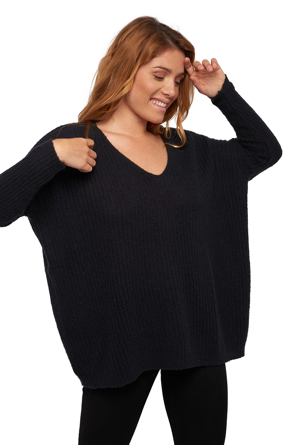 Cashmere ladies chunky sweater daenerys black s1