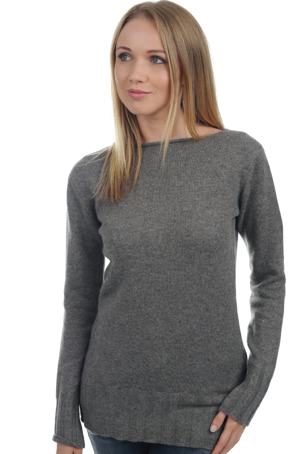 Cashmere ladies chunky sweater july dove chine l