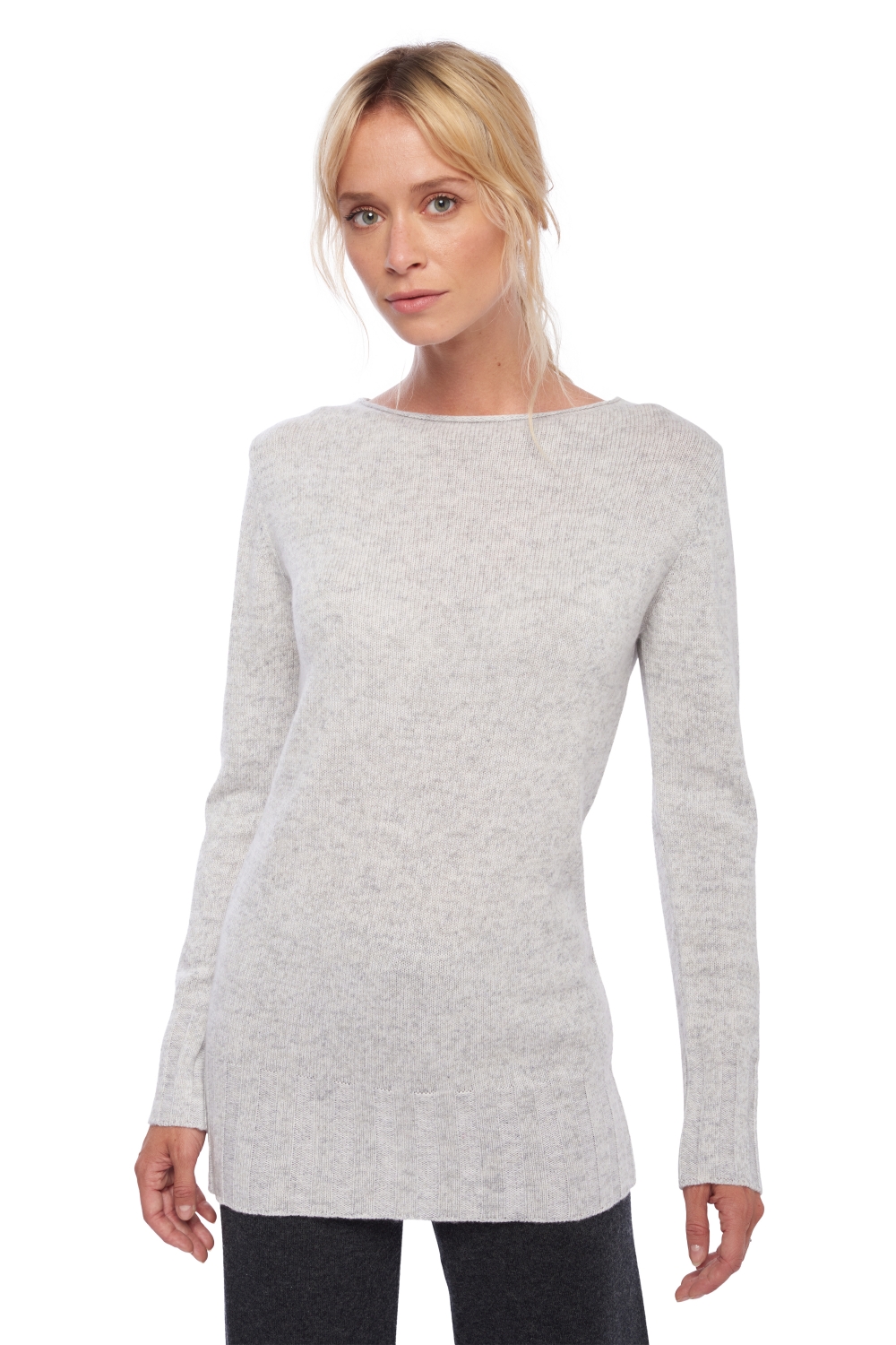 Cashmere ladies chunky sweater july flanelle chine xs