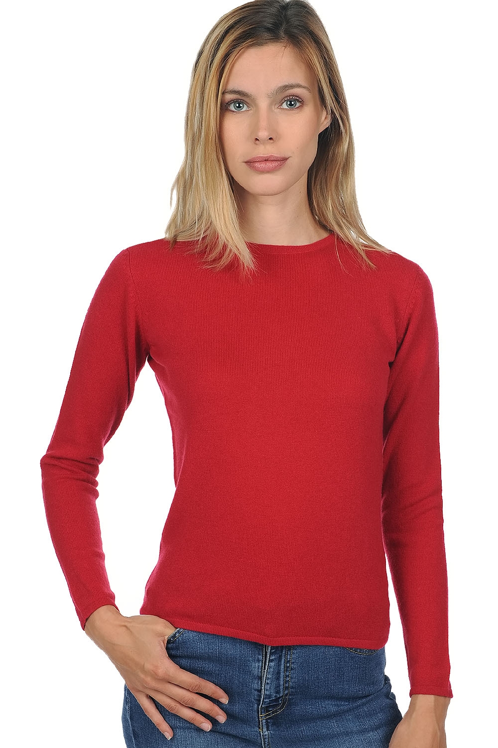 Cashmere ladies line blood red xs