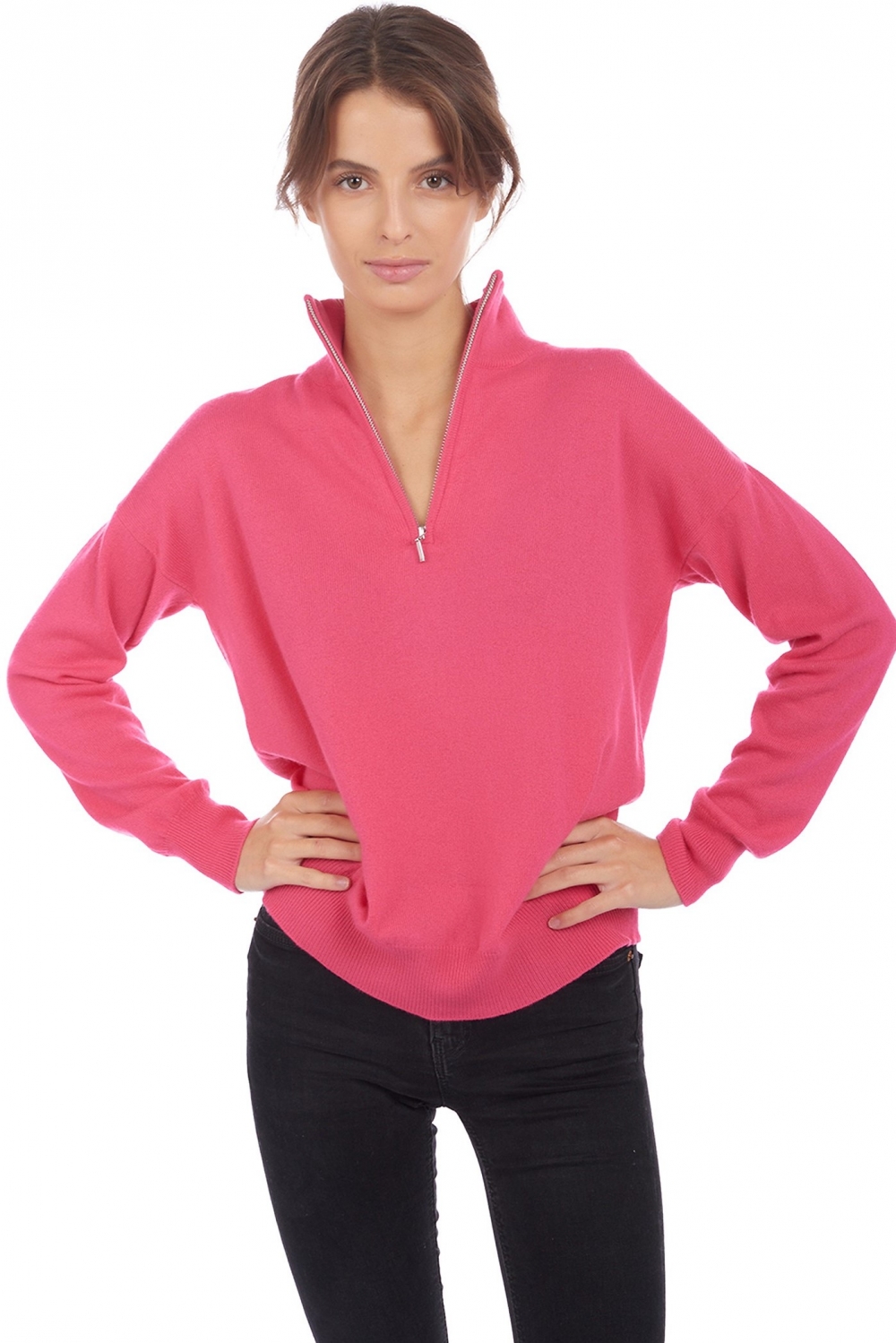 Cashmere ladies our full range of women s sweaters groseille shocking pink l