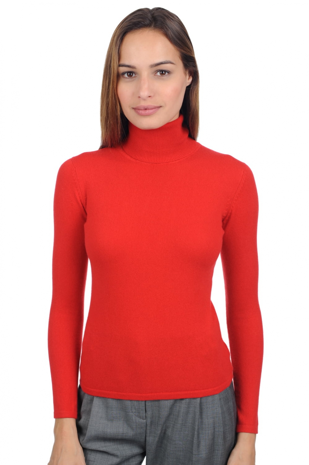 Cashmere ladies premium sweaters jade premium tango red l