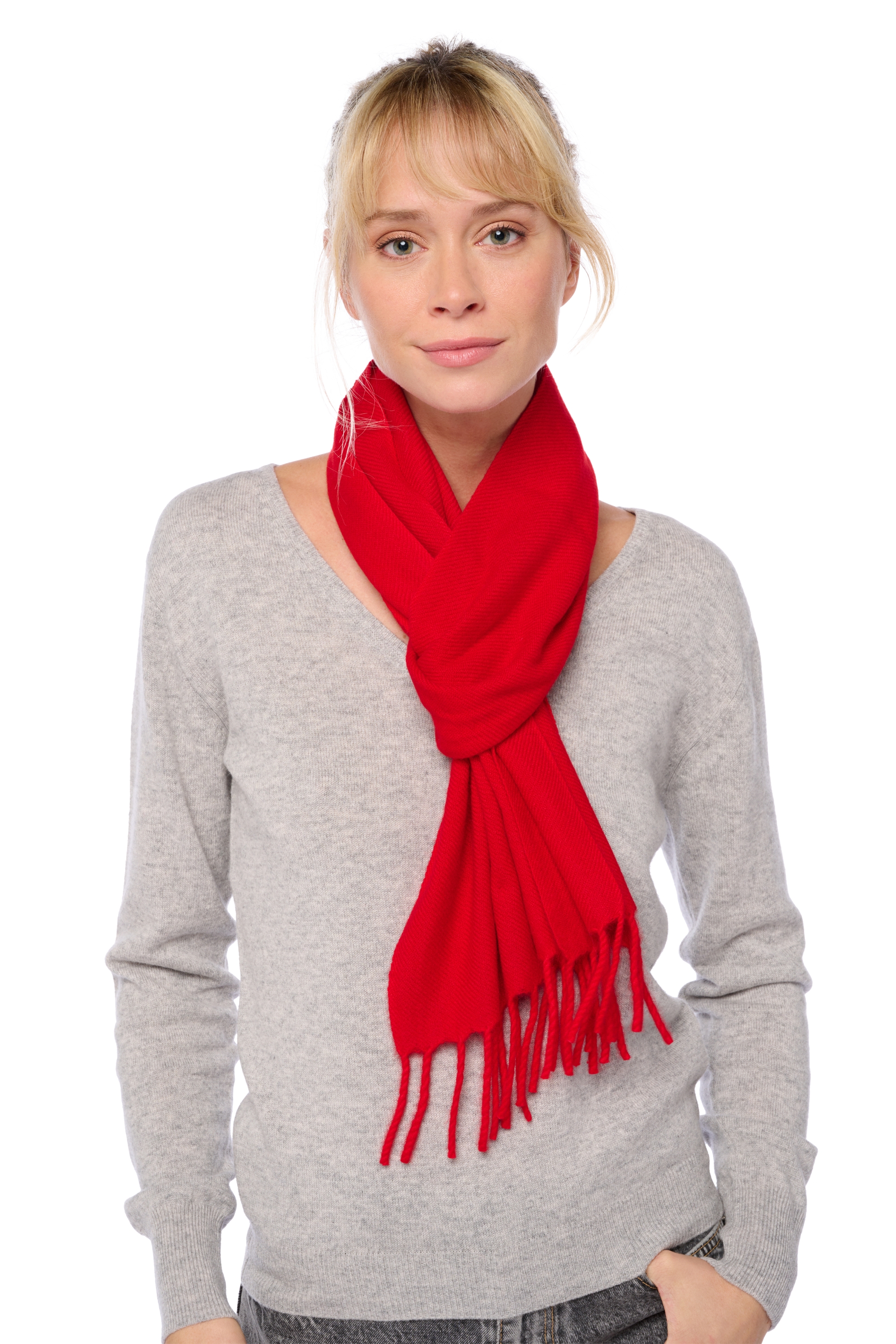 Cashmere ladies scarves mufflers kazu170 flashing red 170 x 25 cm