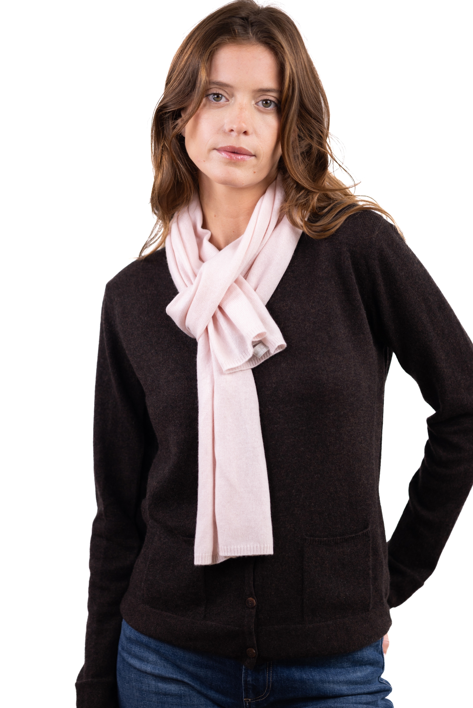 Cashmere ladies scarves mufflers ozone mallow 160 x 30 cm