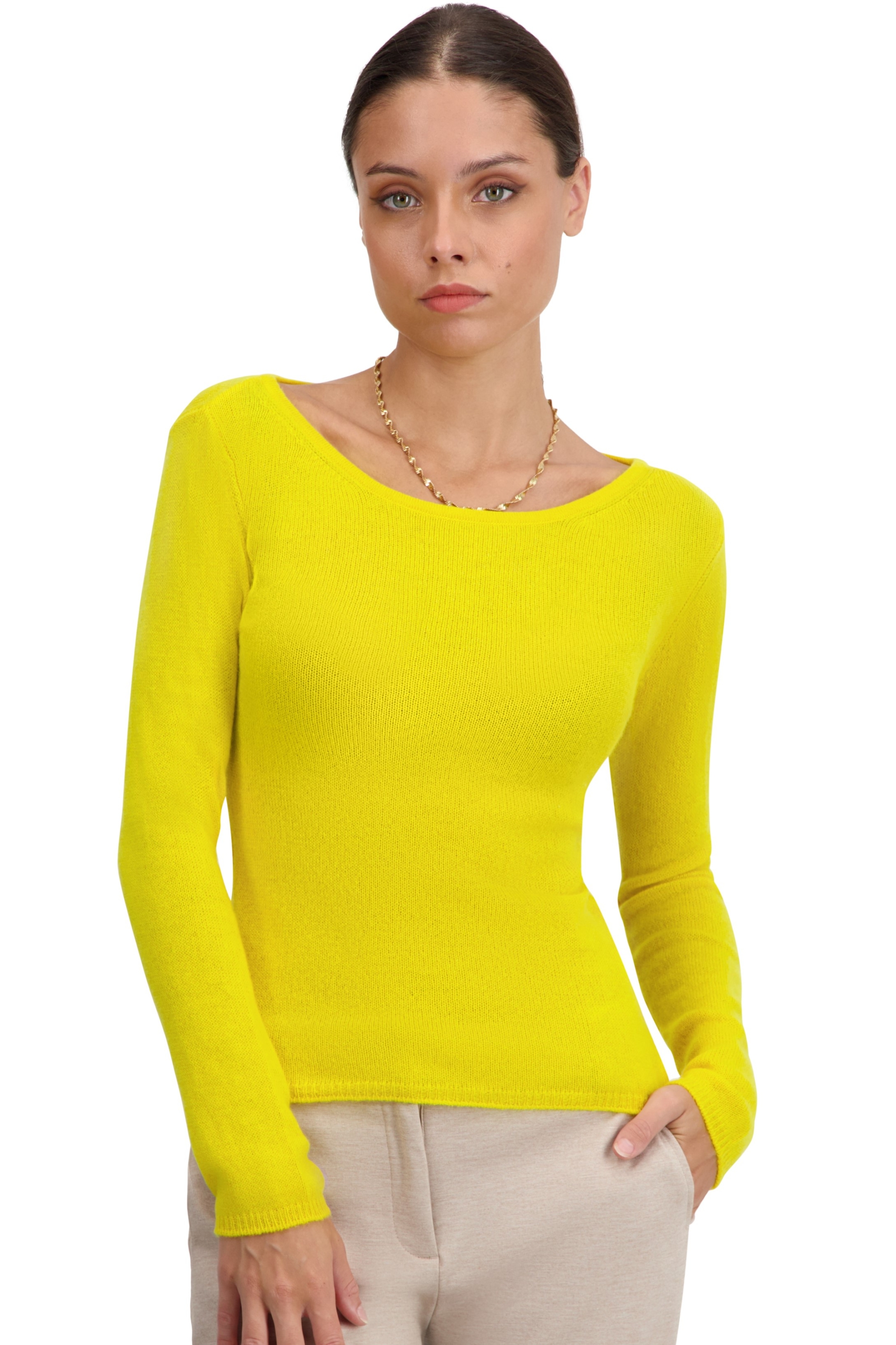 Cashmere ladies timeless classics caleen cyber yellow xl