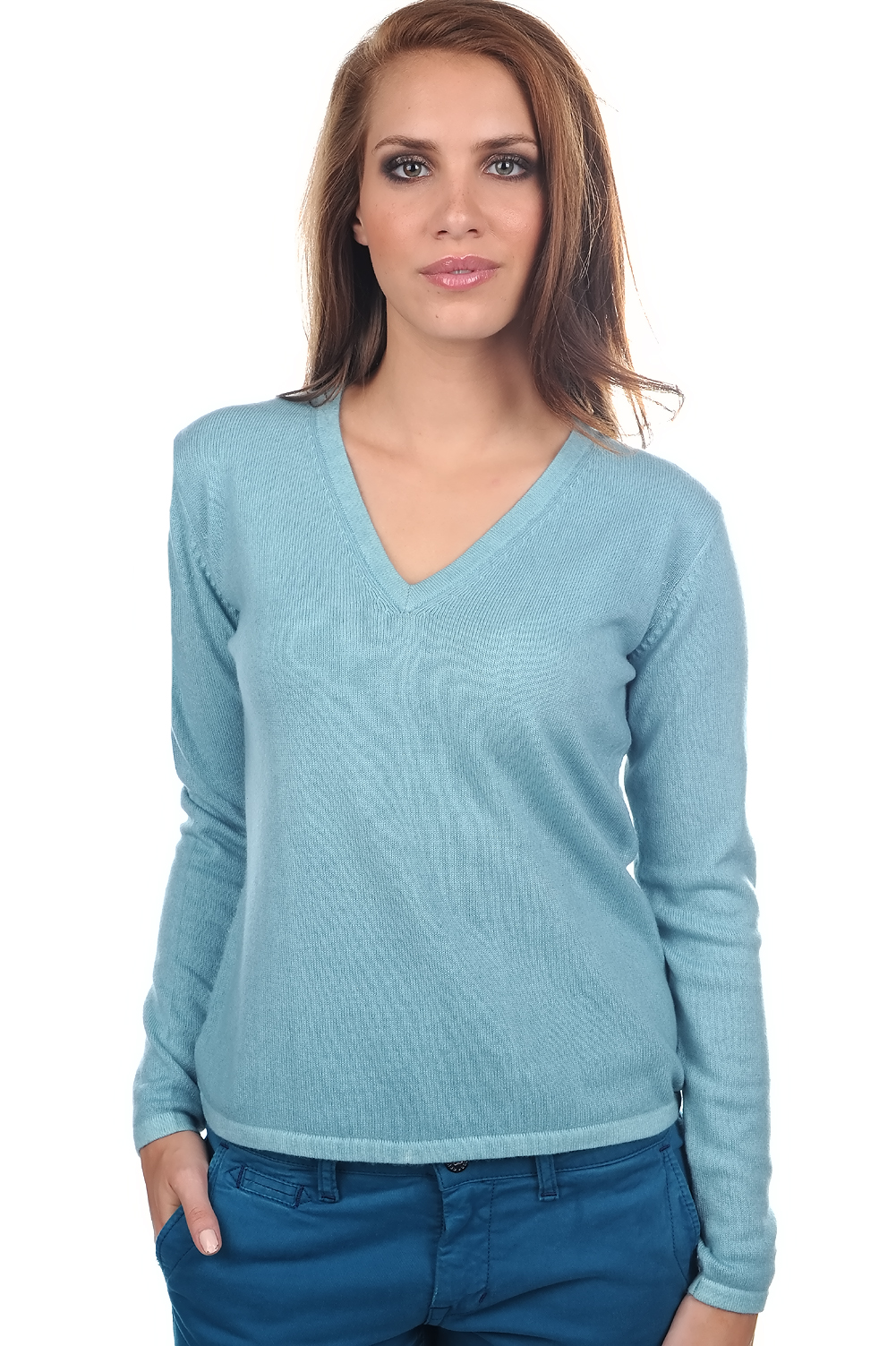 Cashmere ladies timeless classics emma teal blue s