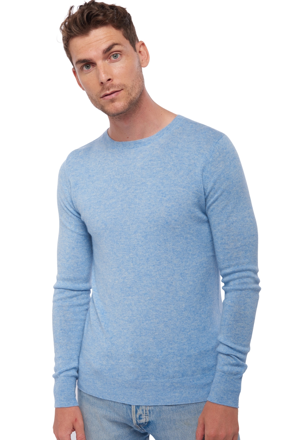 Cashmere men basic sweaters at low prices tao first powder blue m