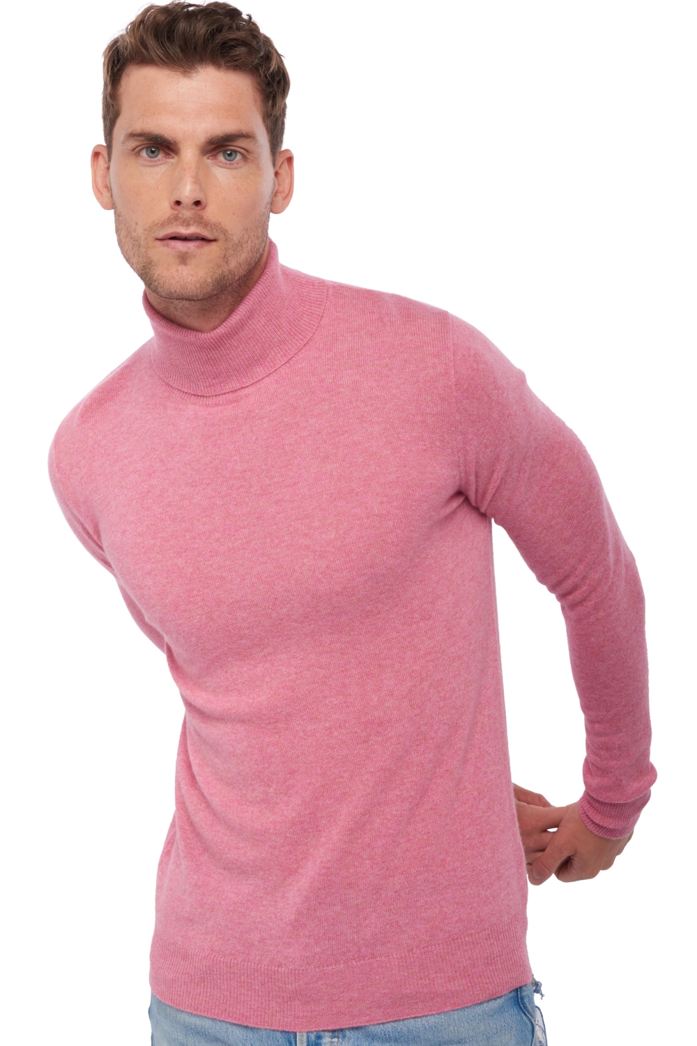 Cashmere men basic sweaters at low prices tarry first carnation pink xl