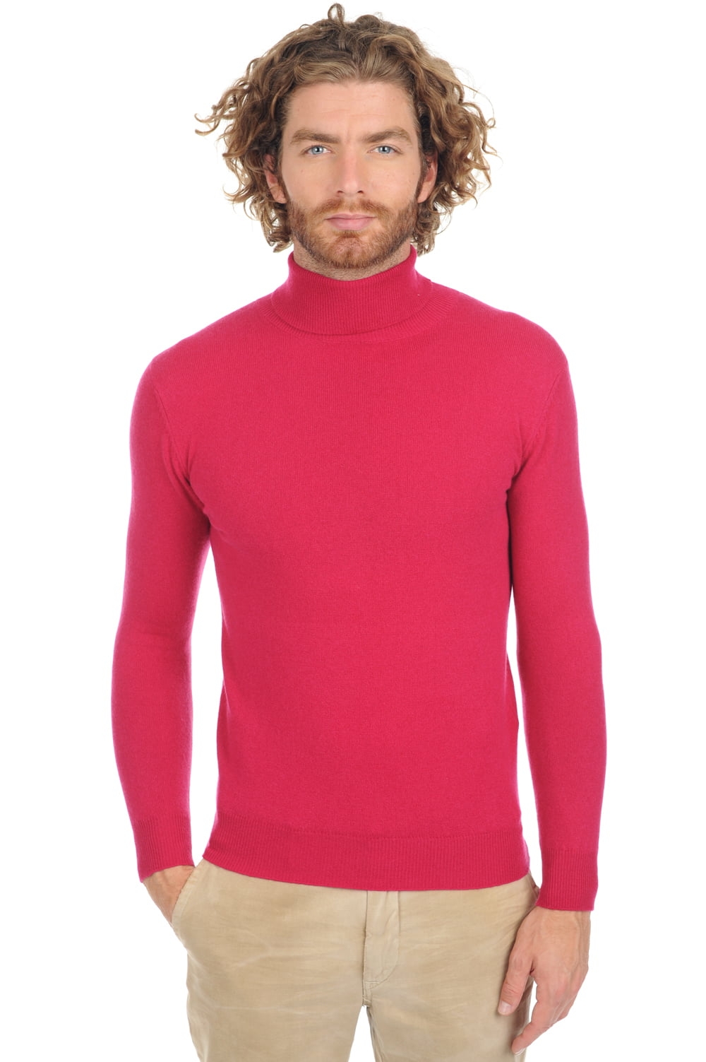 Cashmere men basic sweaters at low prices tarry first red fuschsia m