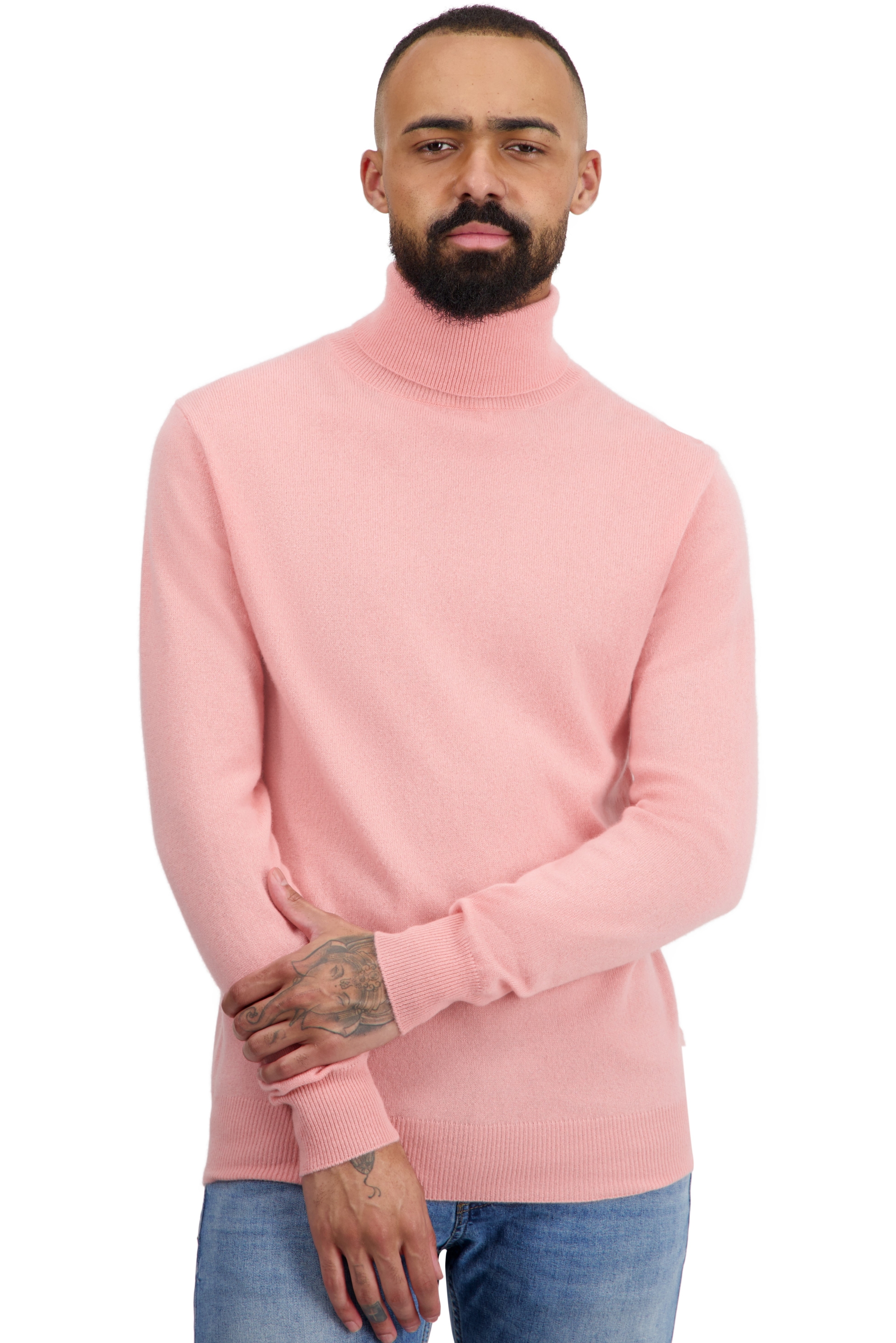Cashmere men basic sweaters at low prices tarry first tea rose 2xl