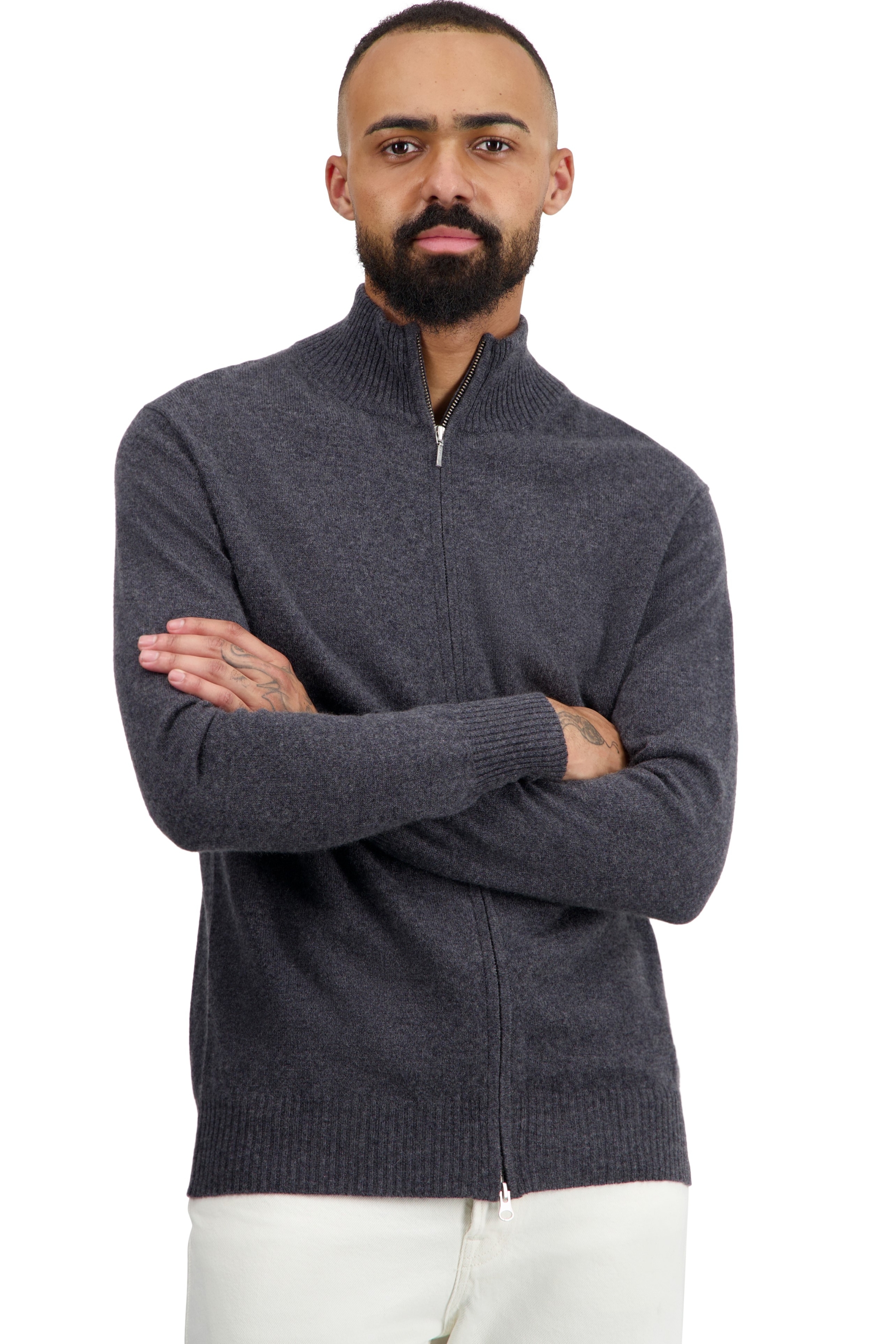 Cashmere men basic sweaters at low prices thobias first grey melange l