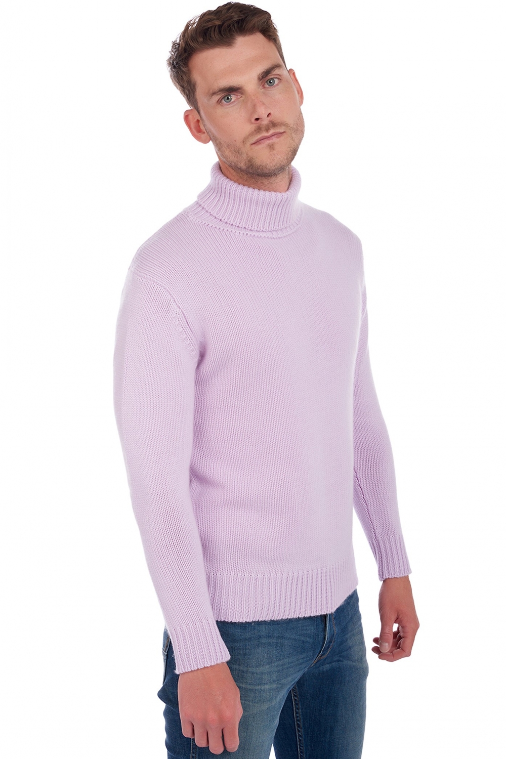 Cashmere men chunky sweater artemi lilas l