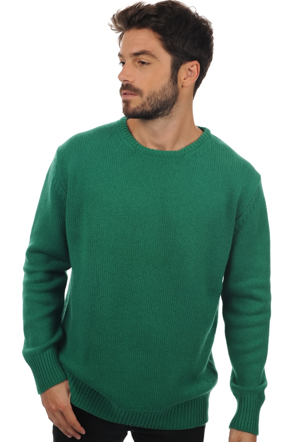 Cashmere men chunky sweater bilal evergreen l