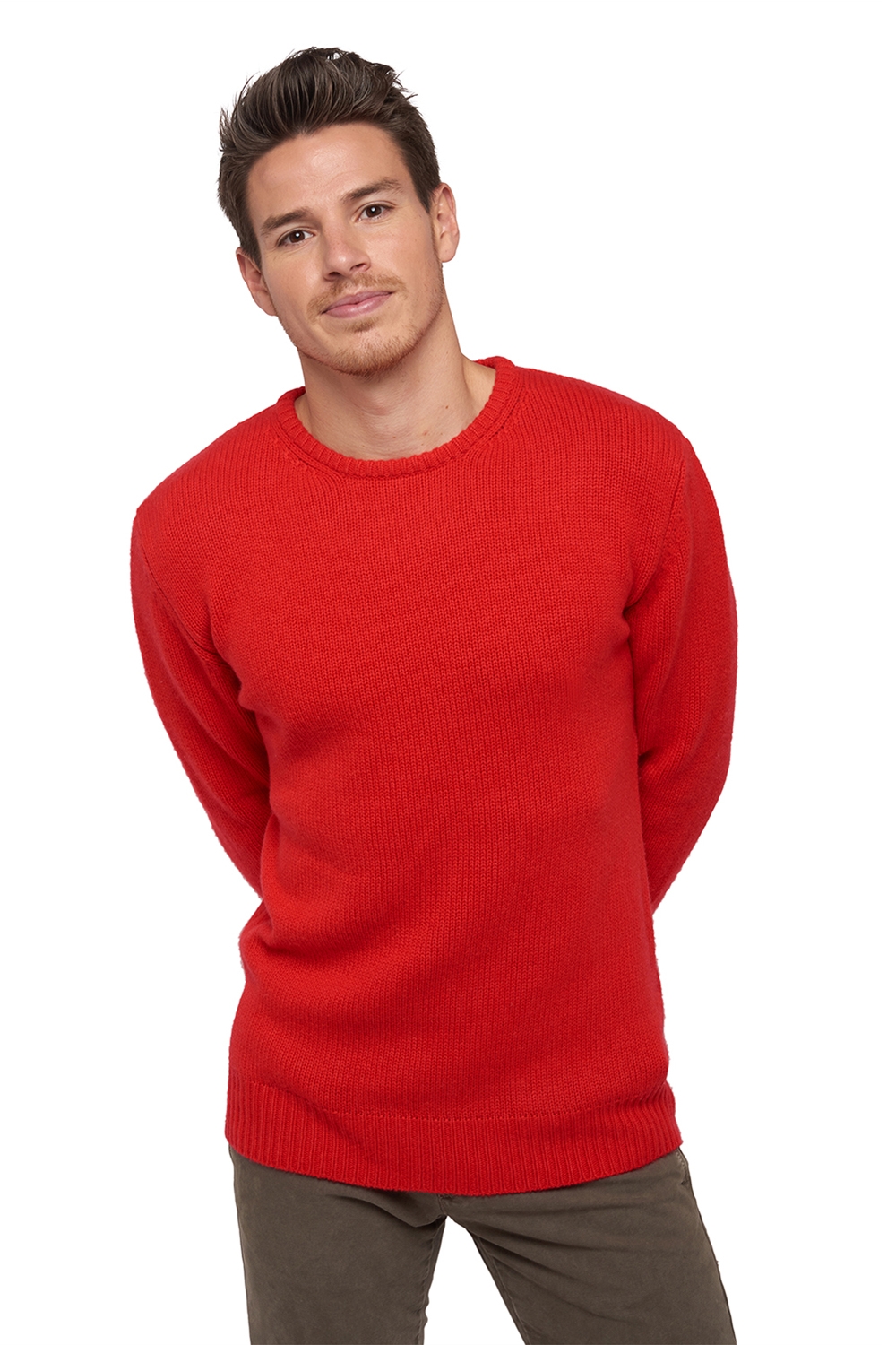 Cashmere men chunky sweater bilal rouge xs