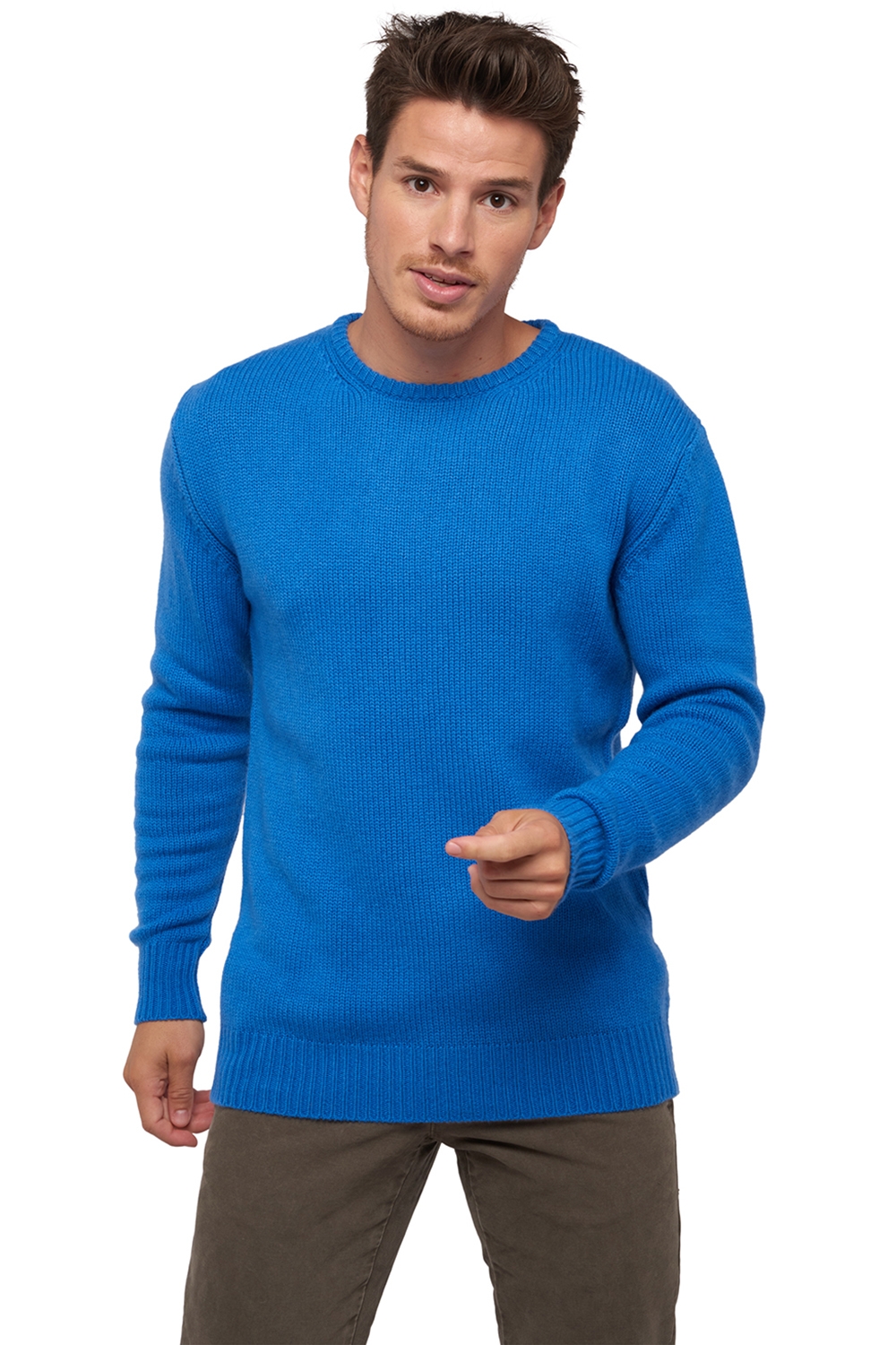 Cashmere men chunky sweater bilal tetbury blue m