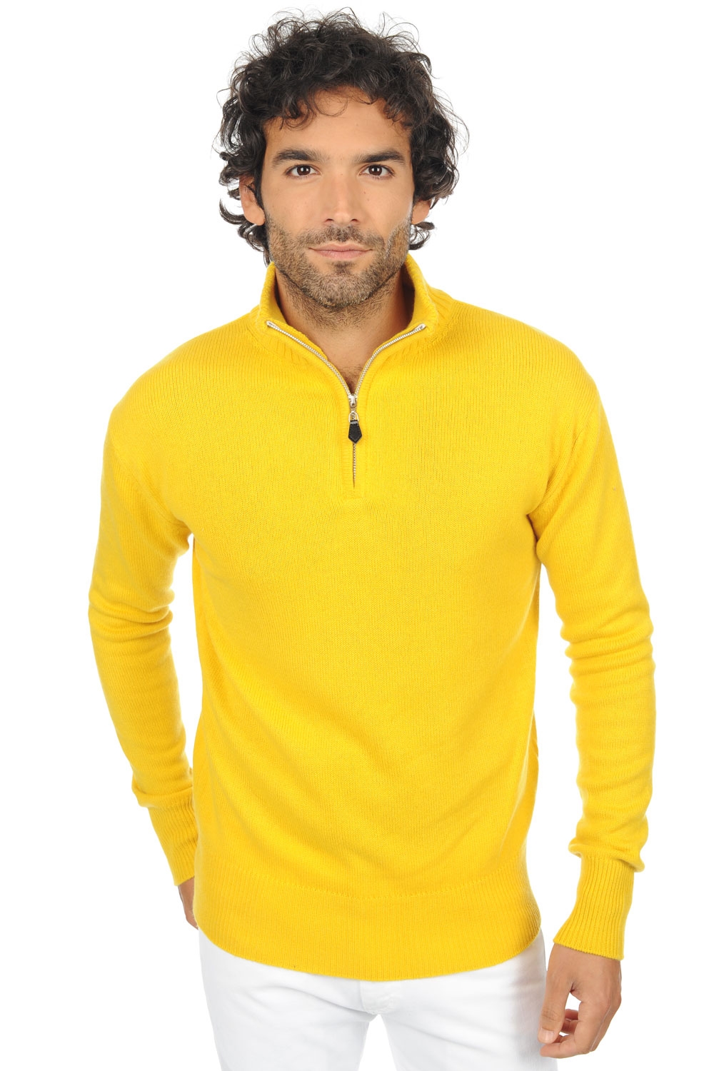 Cashmere men chunky sweater donovan cyber yellow 2xl