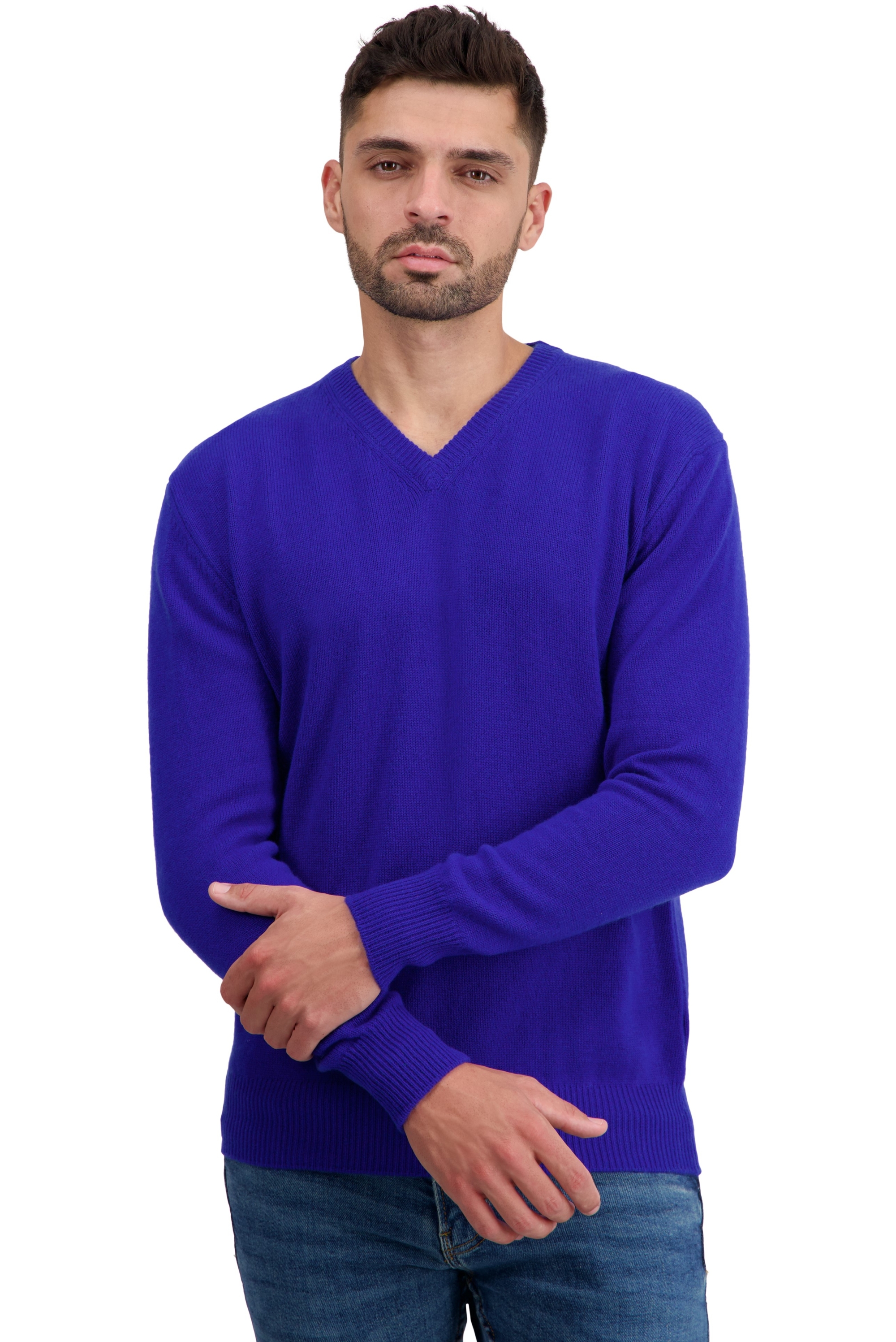 Cashmere men chunky sweater hippolyte 4f bleu regata l
