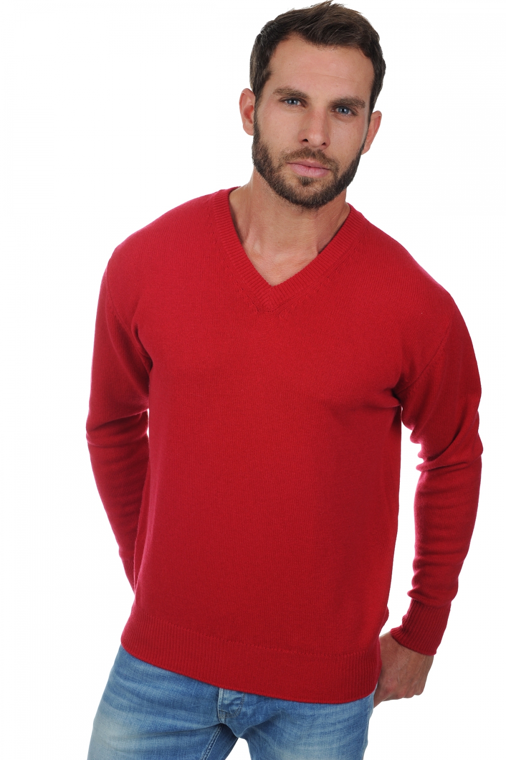 Cashmere men chunky sweater hippolyte 4f blood red s
