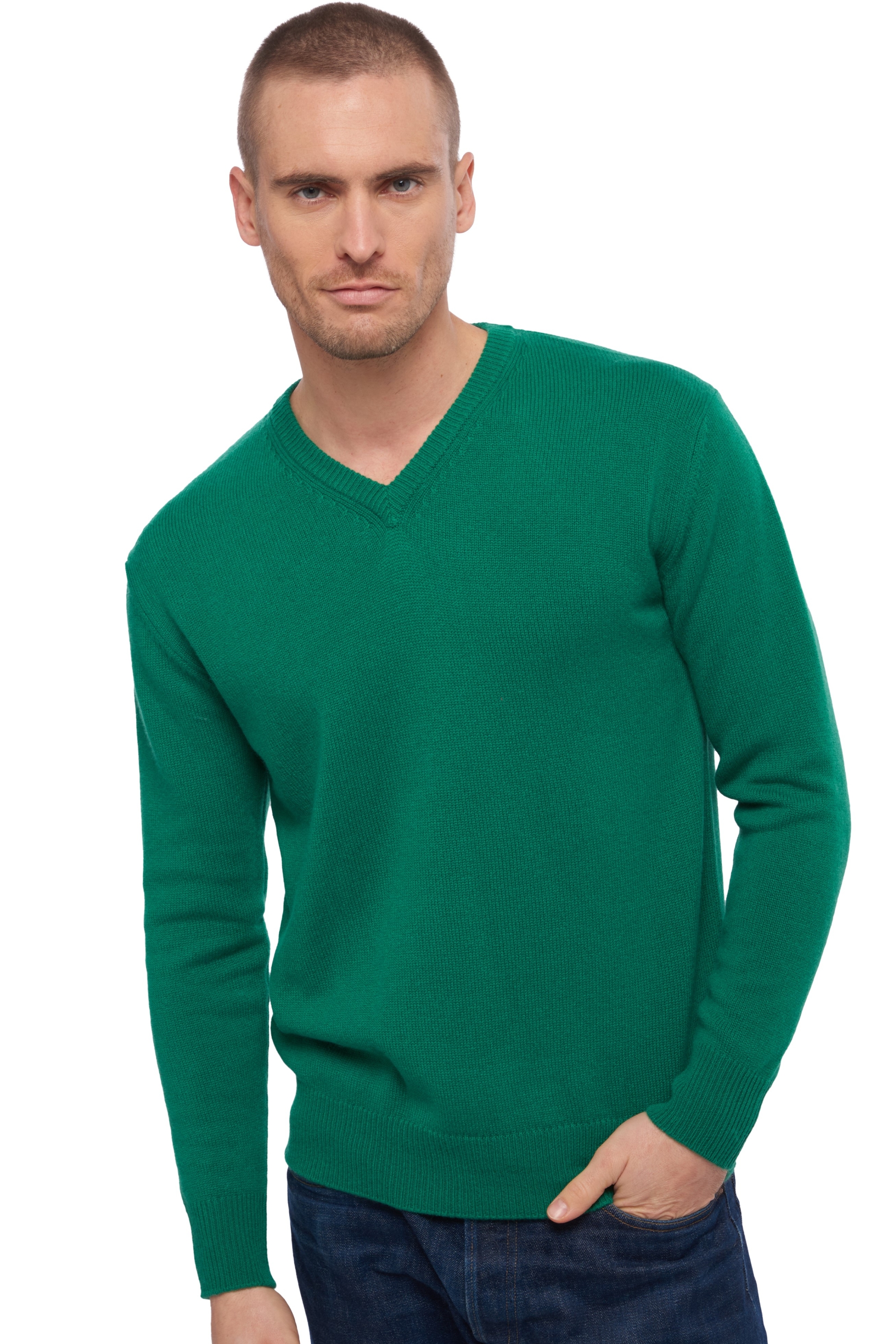 Cashmere men chunky sweater hippolyte 4f evergreen 2xl