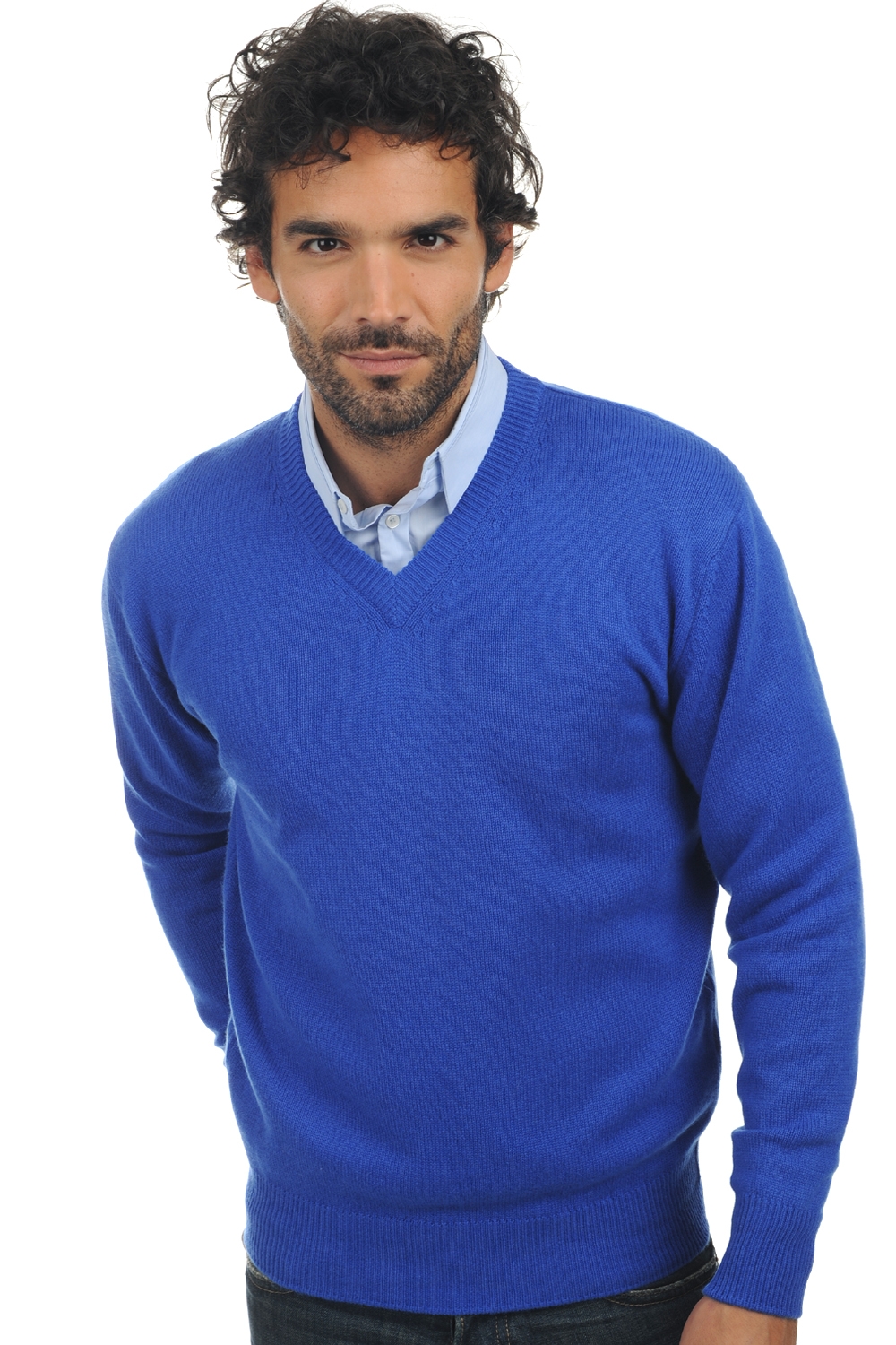 Cashmere men chunky sweater hippolyte 4f lapis blue l