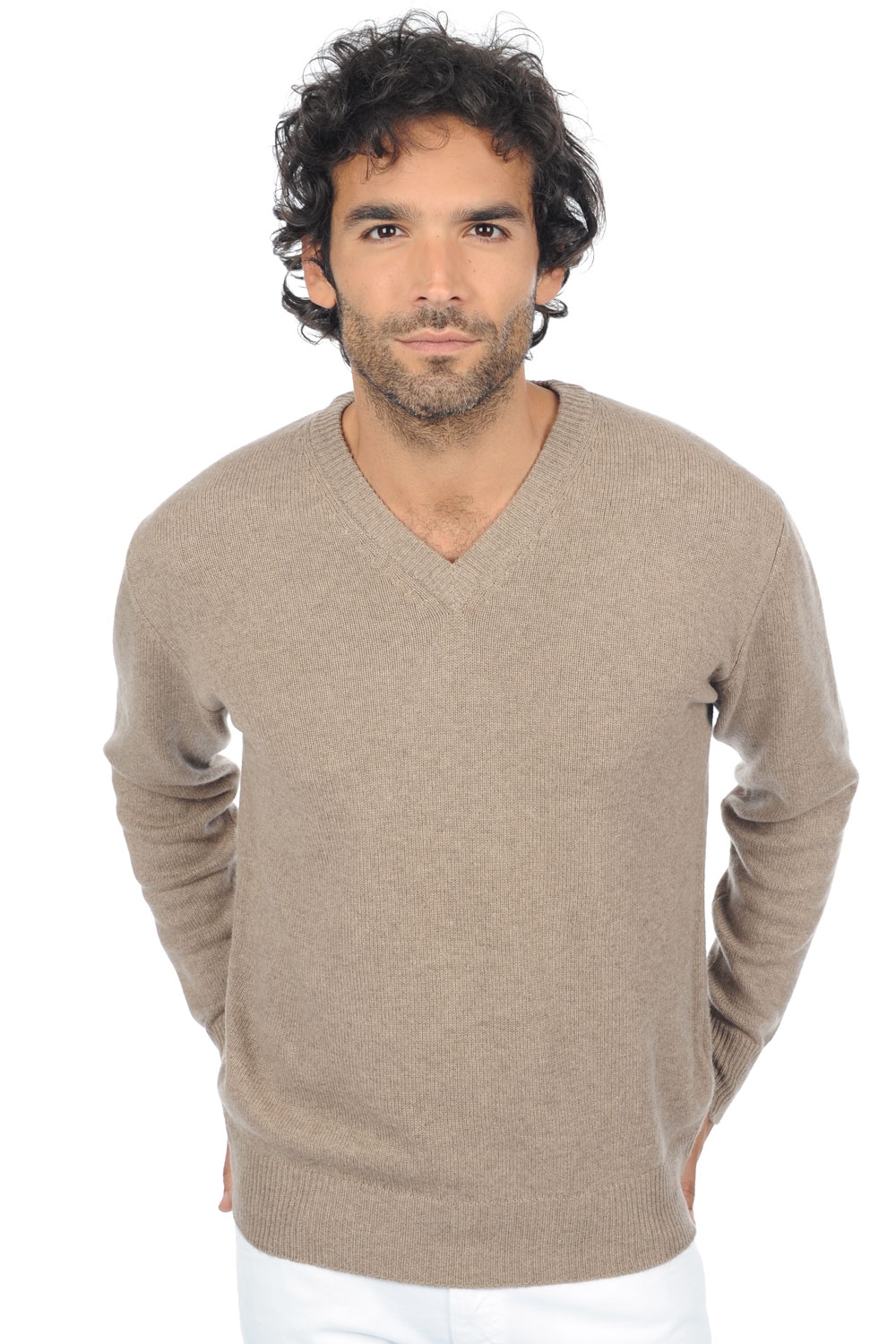 Cashmere men chunky sweater hippolyte 4f premium dolma natural xs