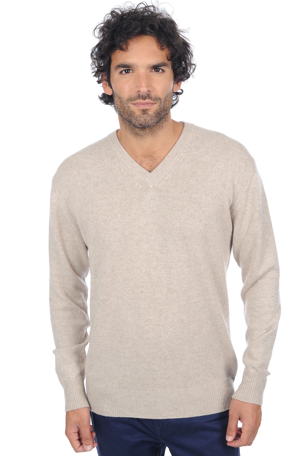 Cashmere men chunky sweater hippolyte 4f premium pema natural l