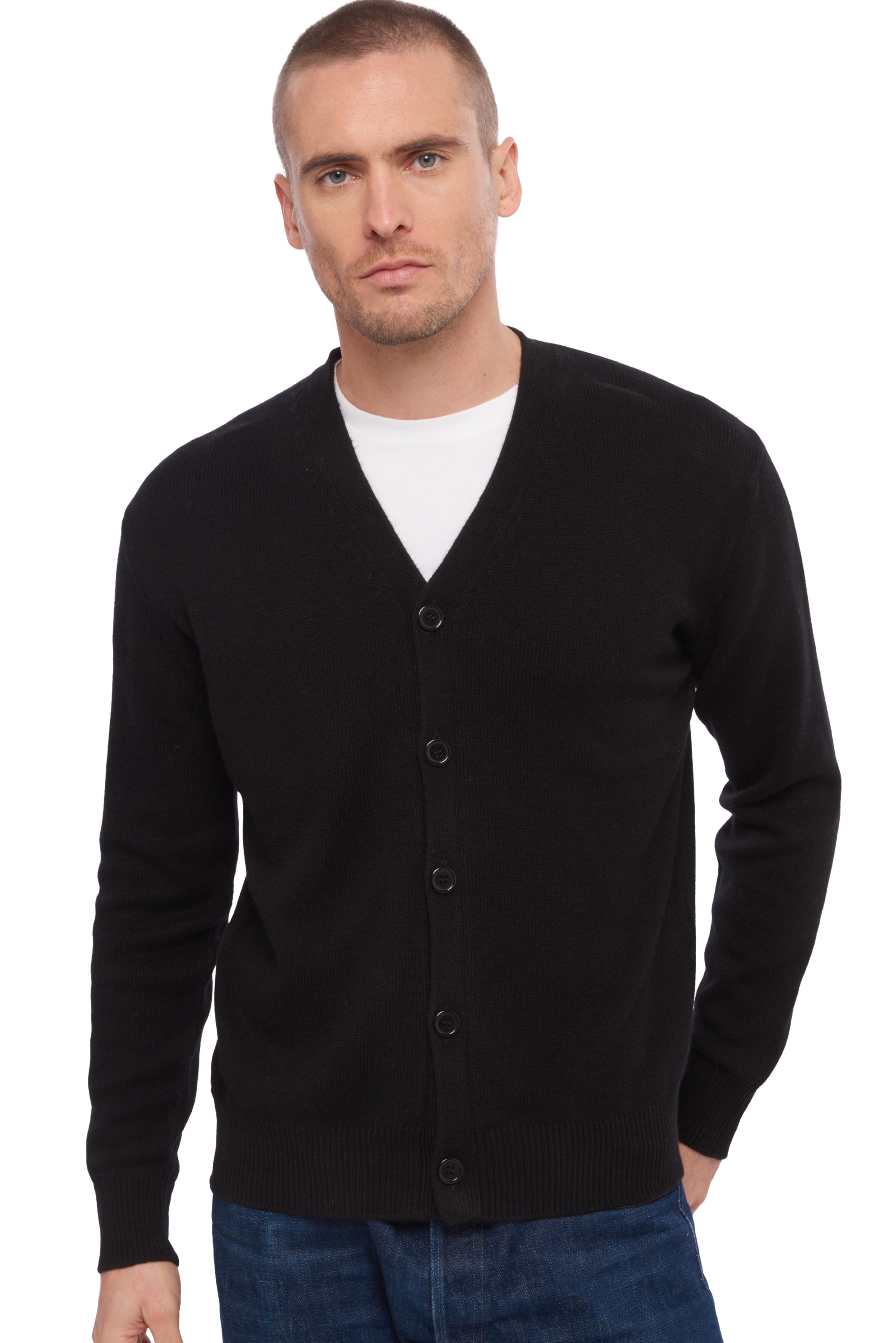 Cashmere men chunky sweater leon black 3xl