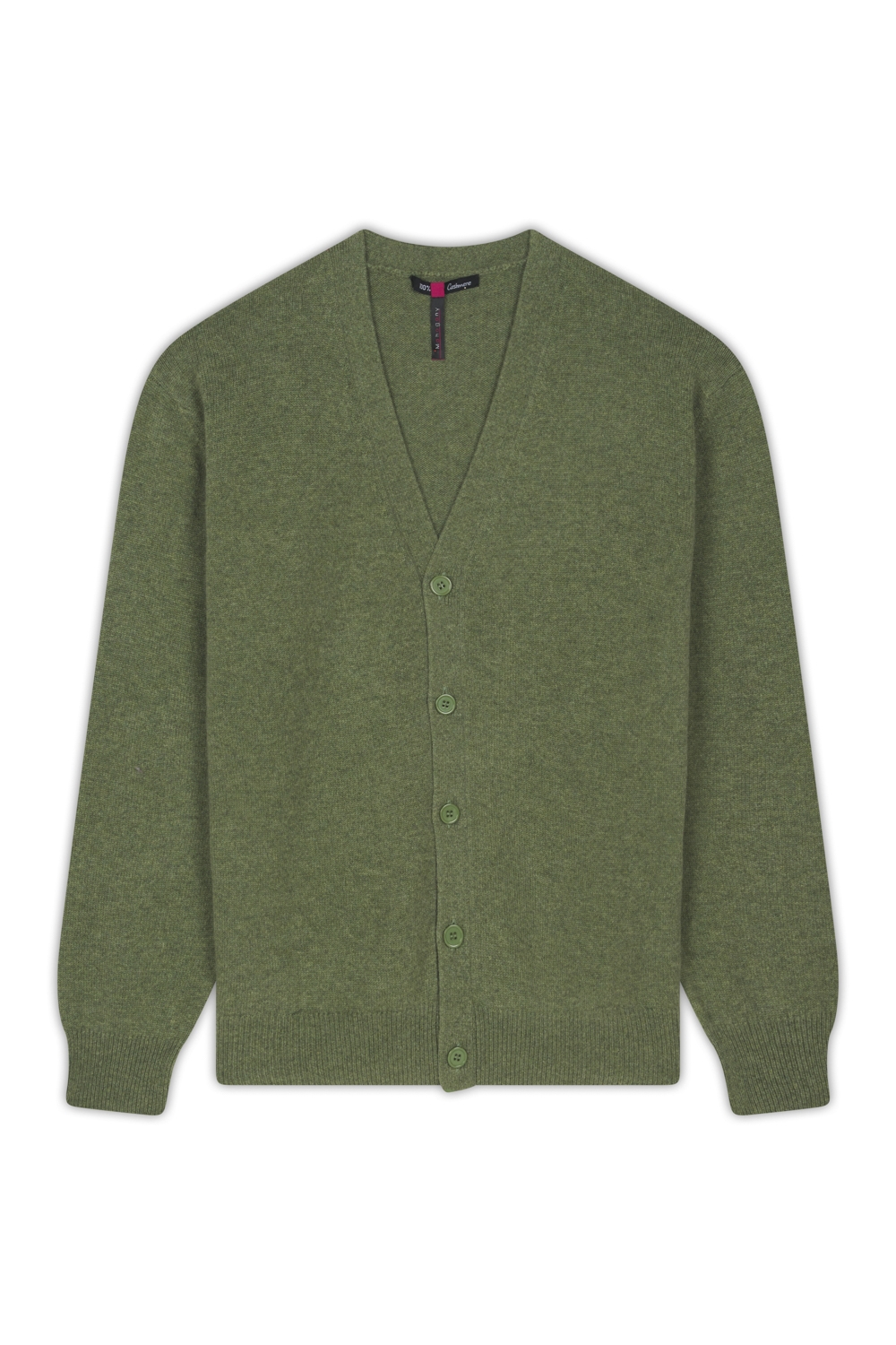 Cashmere men chunky sweater leon olive chine l