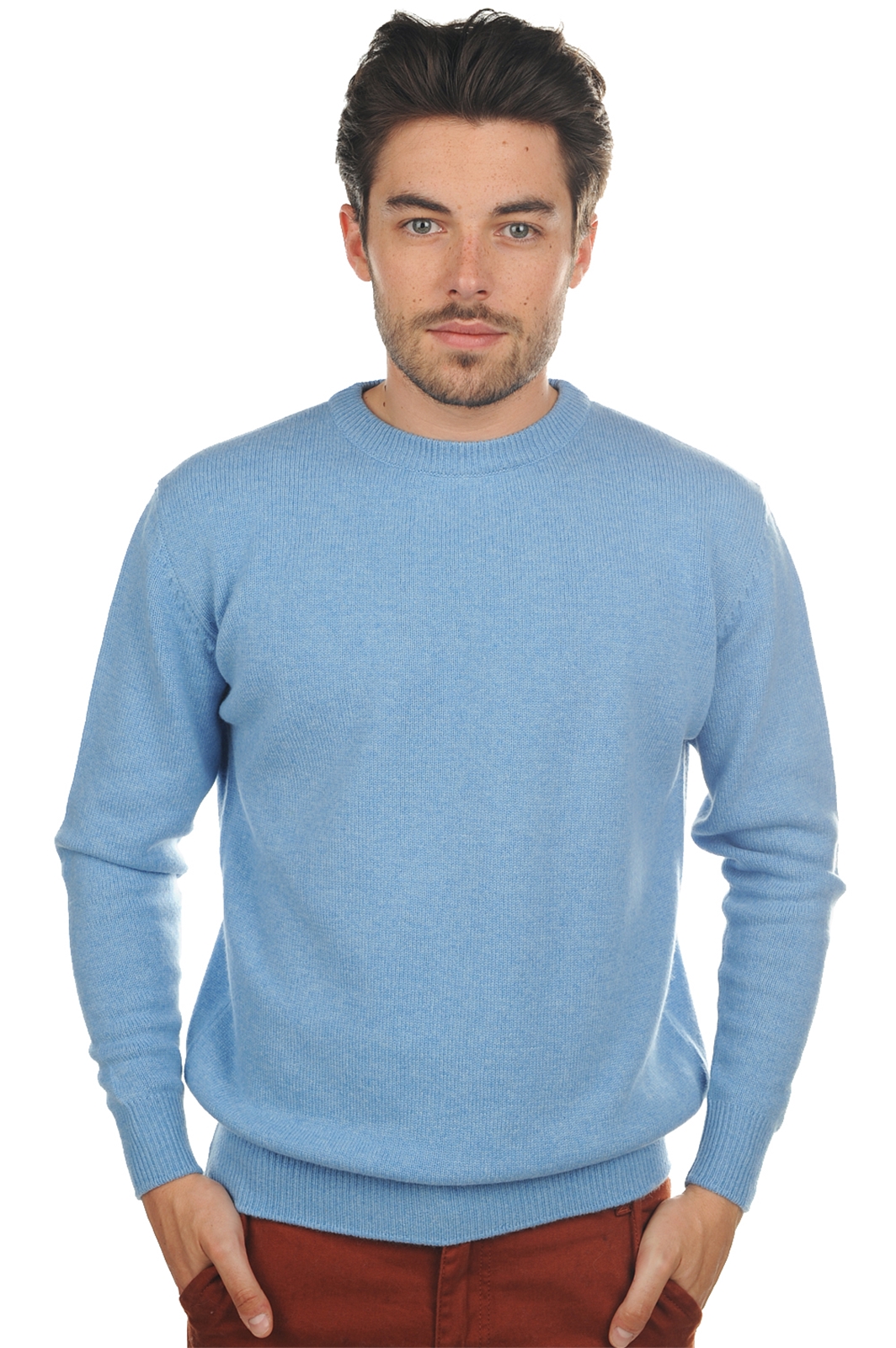 Cashmere men chunky sweater nestor 4f azur blue chine m