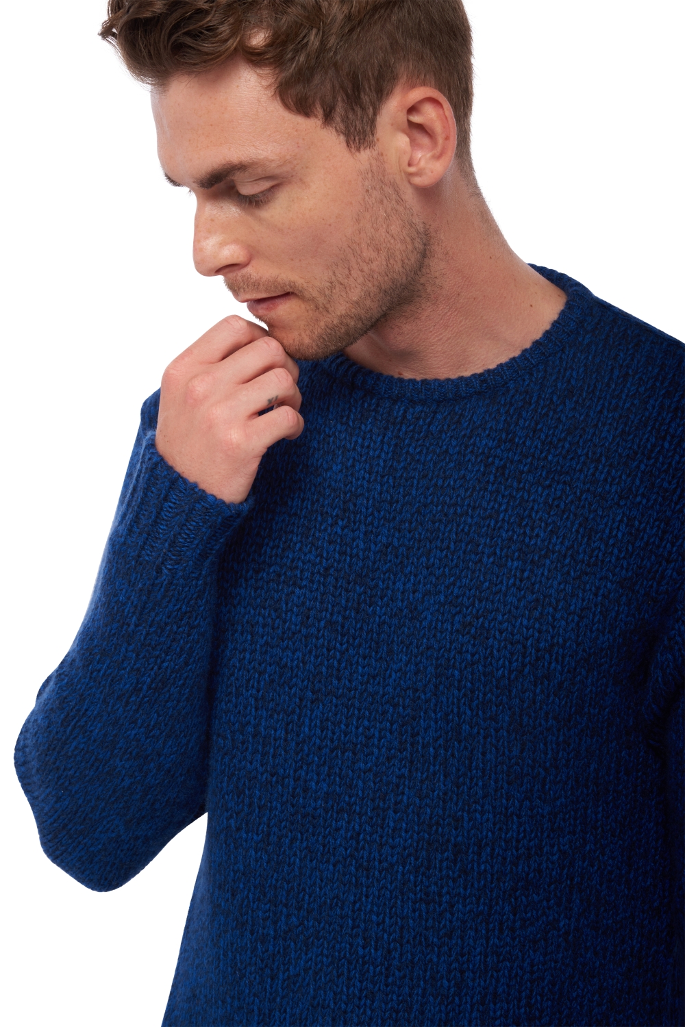 Cashmere men chunky sweater verdun dress blue kleny m