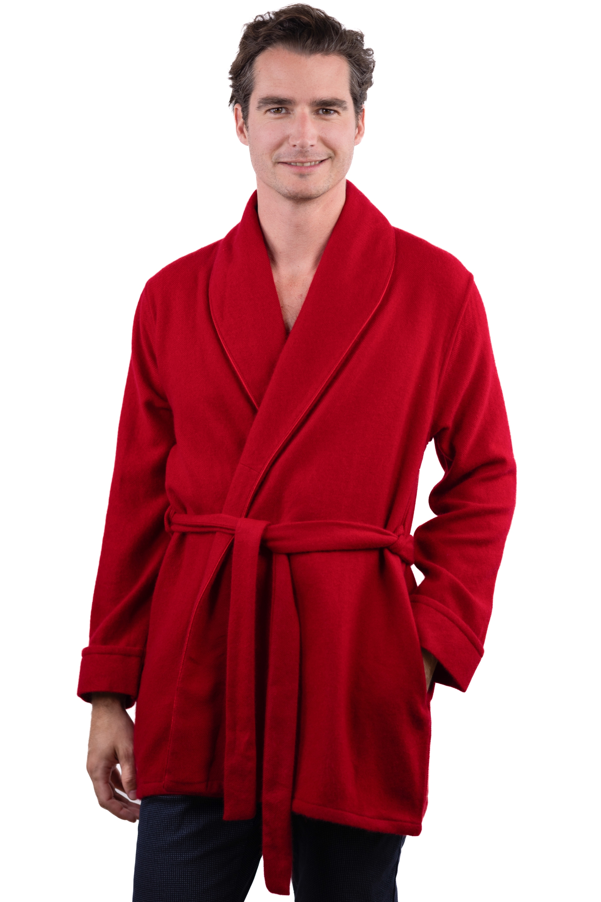 Cashmere men dressing gown mylord blood red s1