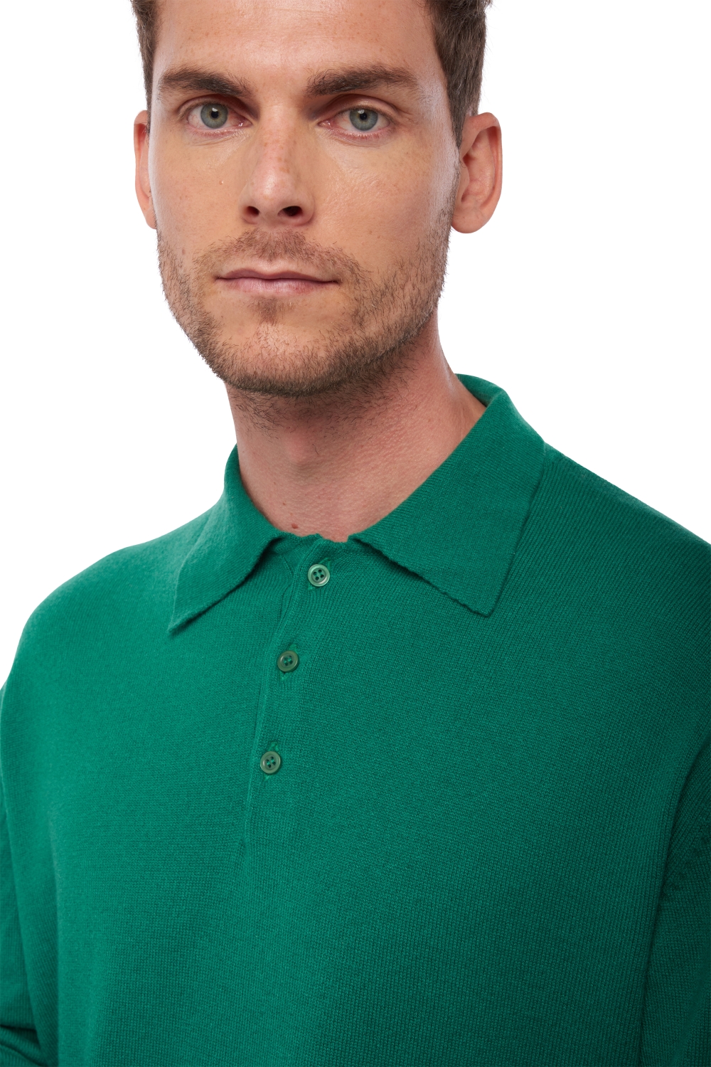 Cashmere men polo style sweaters alexandre evergreen l