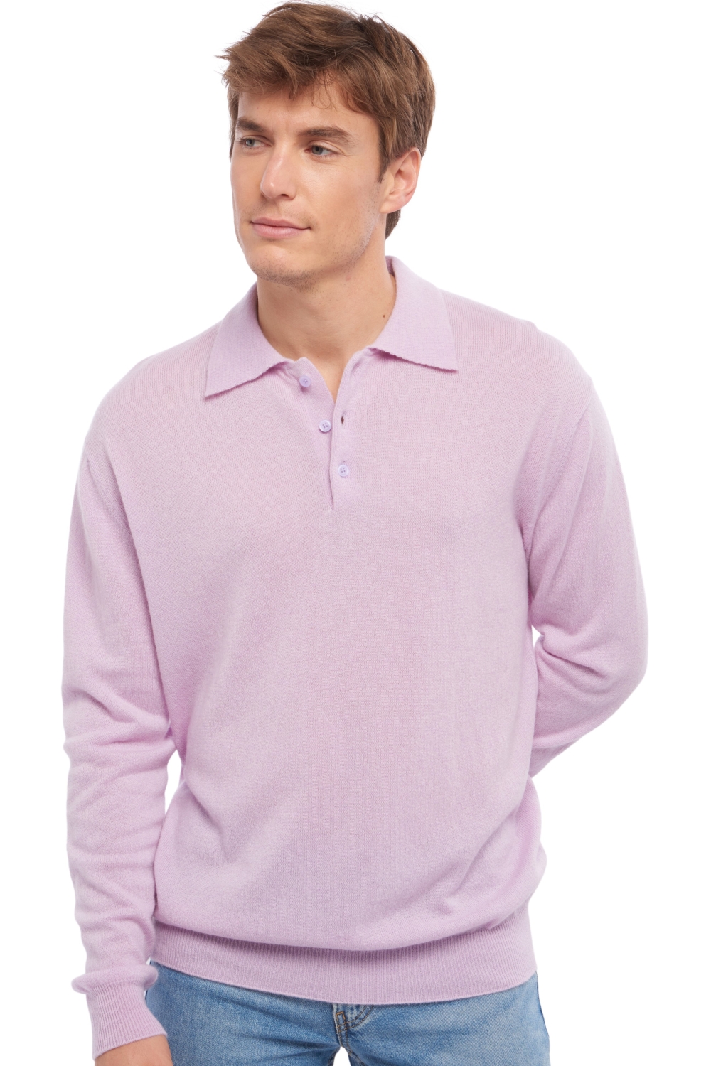 Cashmere men polo style sweaters alexandre lilas 3xl