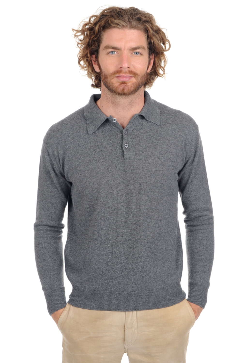 Cashmere men polo style sweaters alexandre premium premium graphite xs