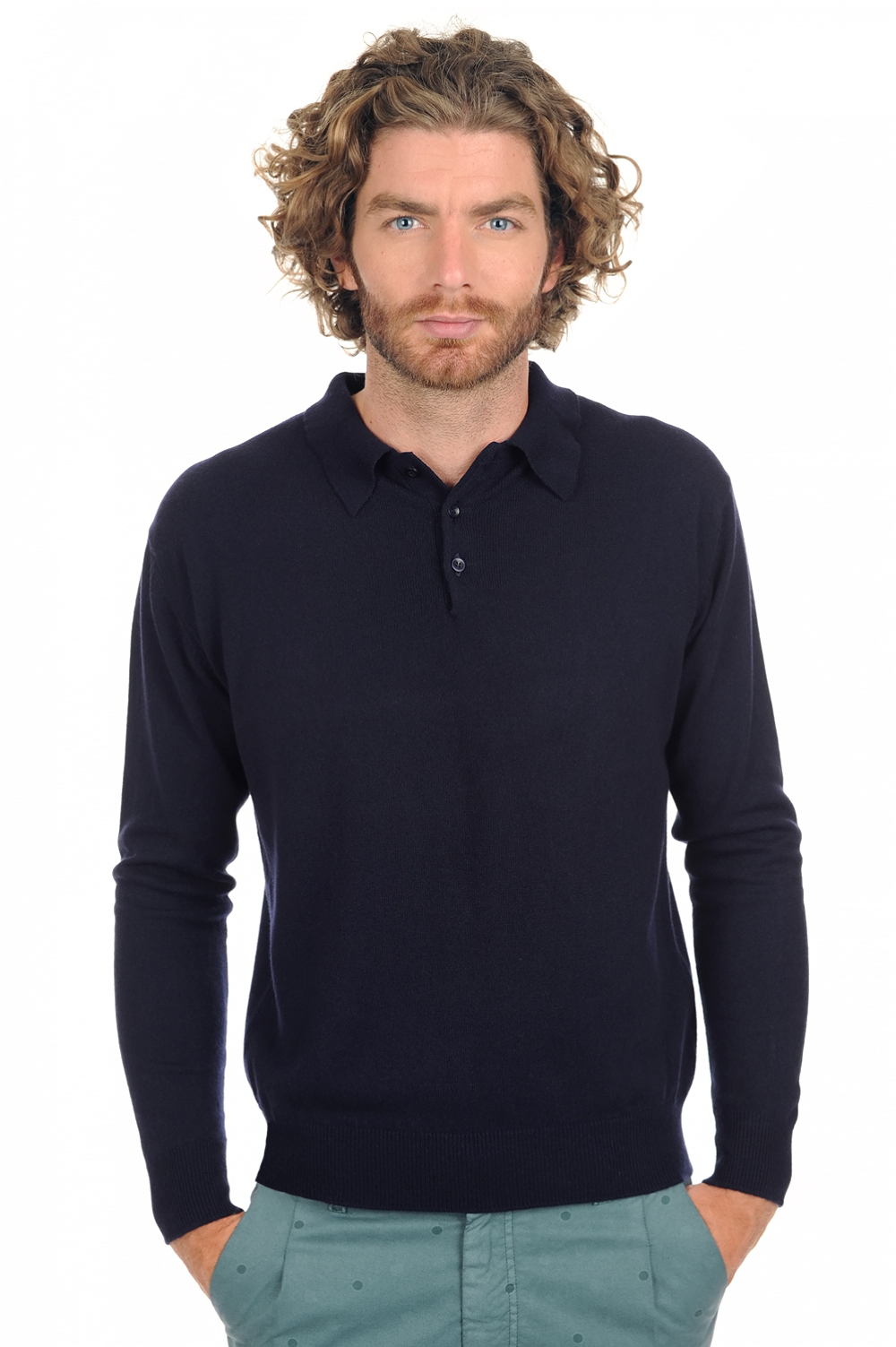 Cashmere men polo style sweaters alexandre premium premium navy 2xl