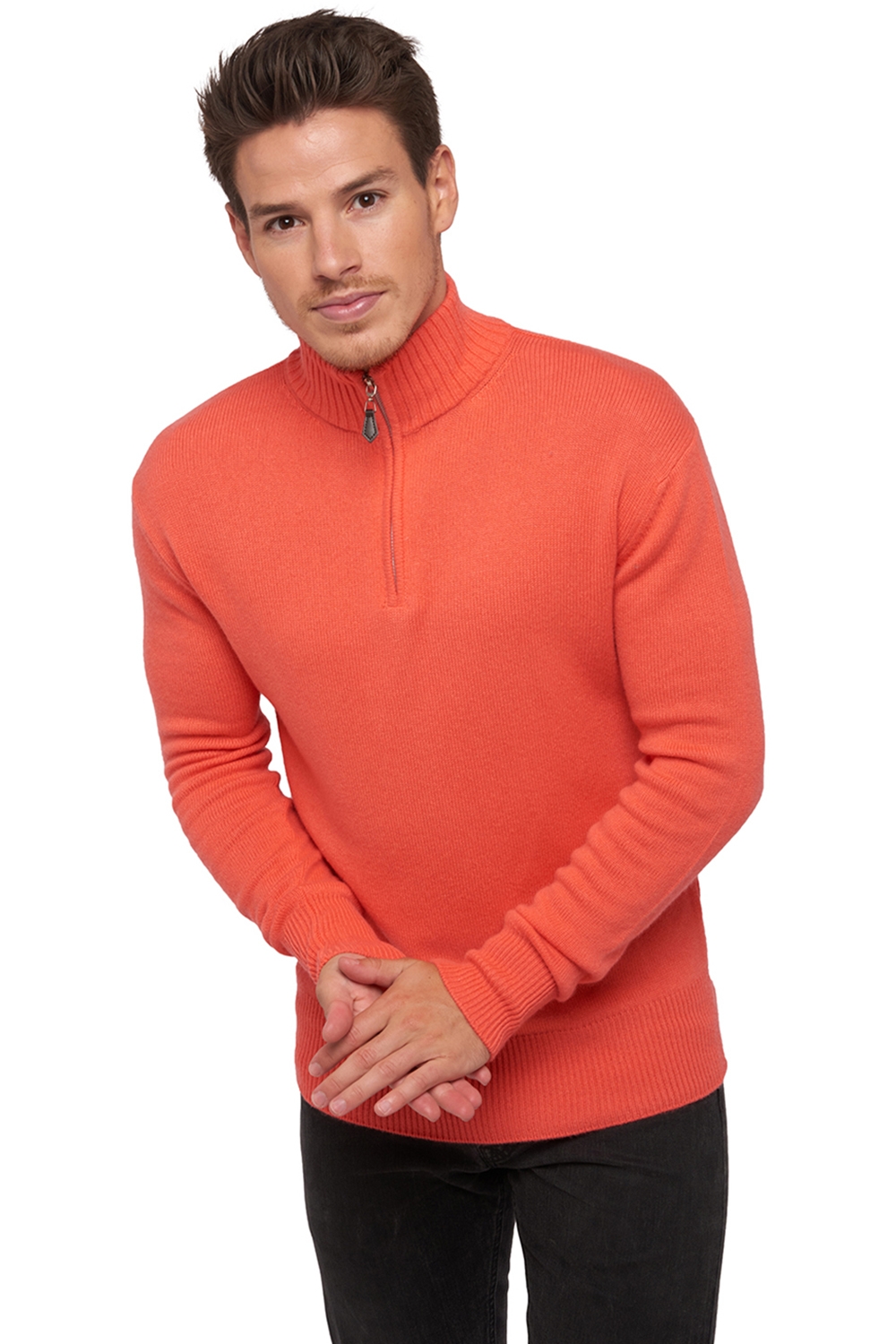 Cashmere men polo style sweaters donovan coral xs