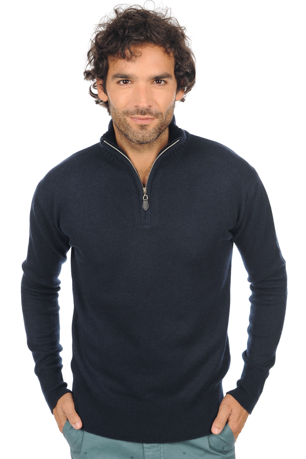 Cashmere men polo style sweaters donovan dress blue 3xl