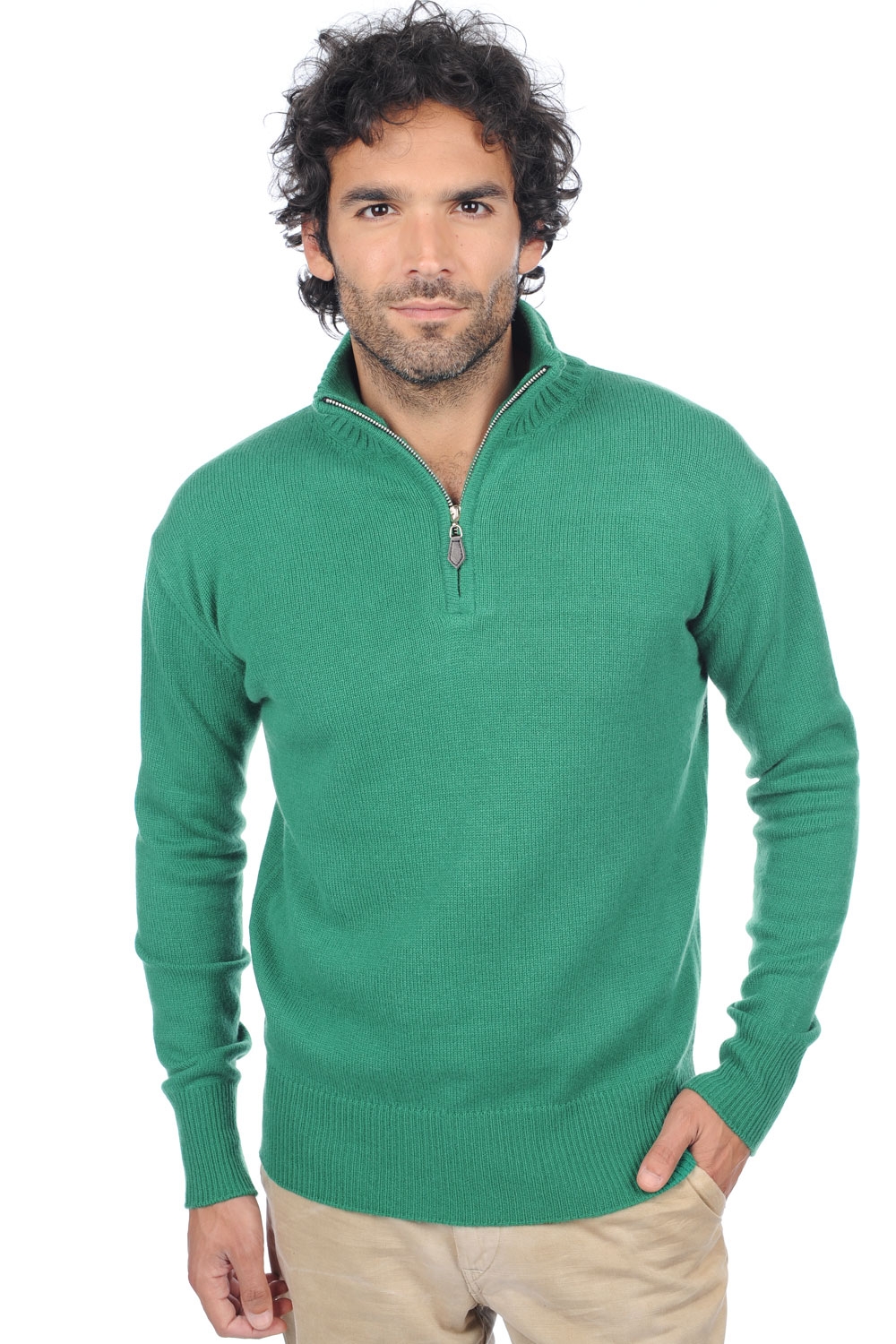 Cashmere men polo style sweaters donovan evergreen xs