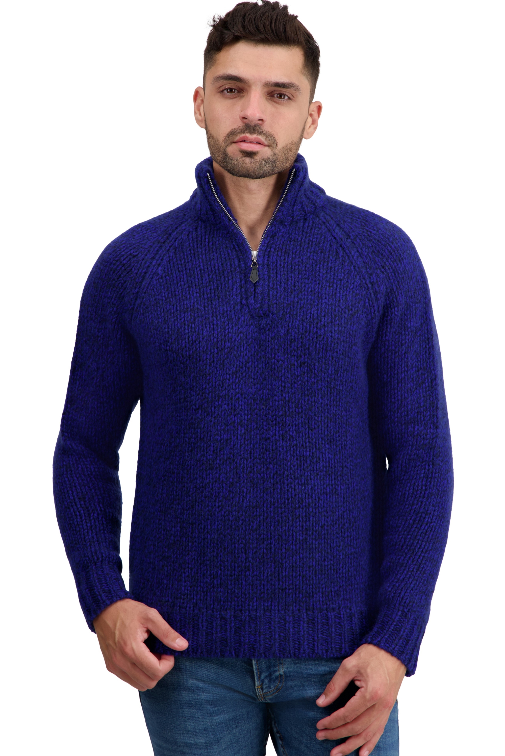 Cashmere men polo style sweaters tripoli dress blue bleu regata 3xl