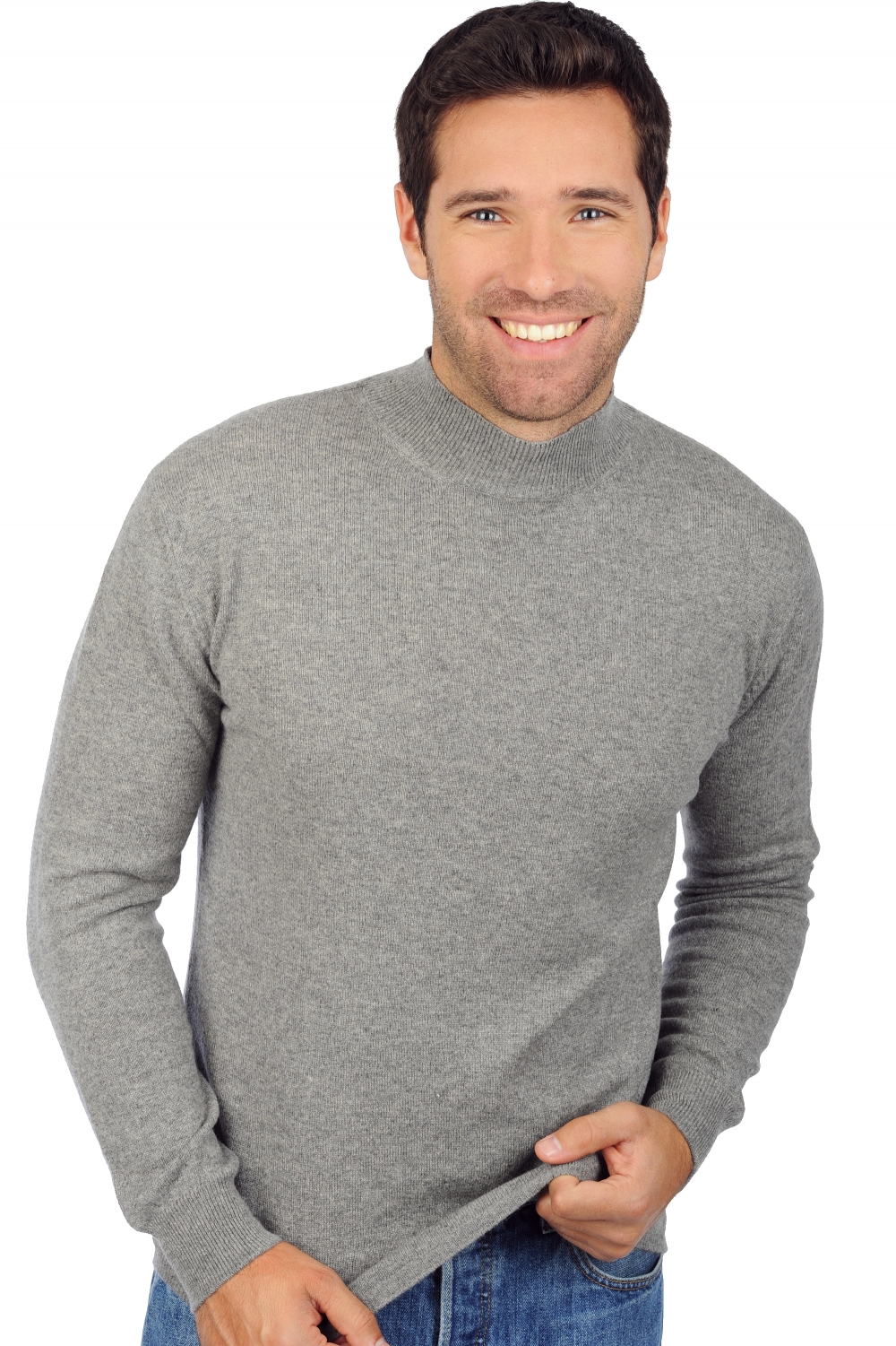 Cashmere men roll neck frederic grey marl s