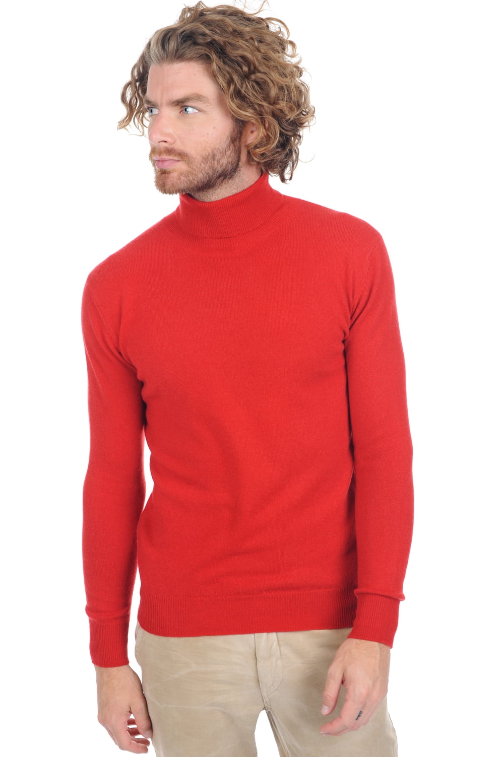 Cashmere men roll neck tarry first ultra red s