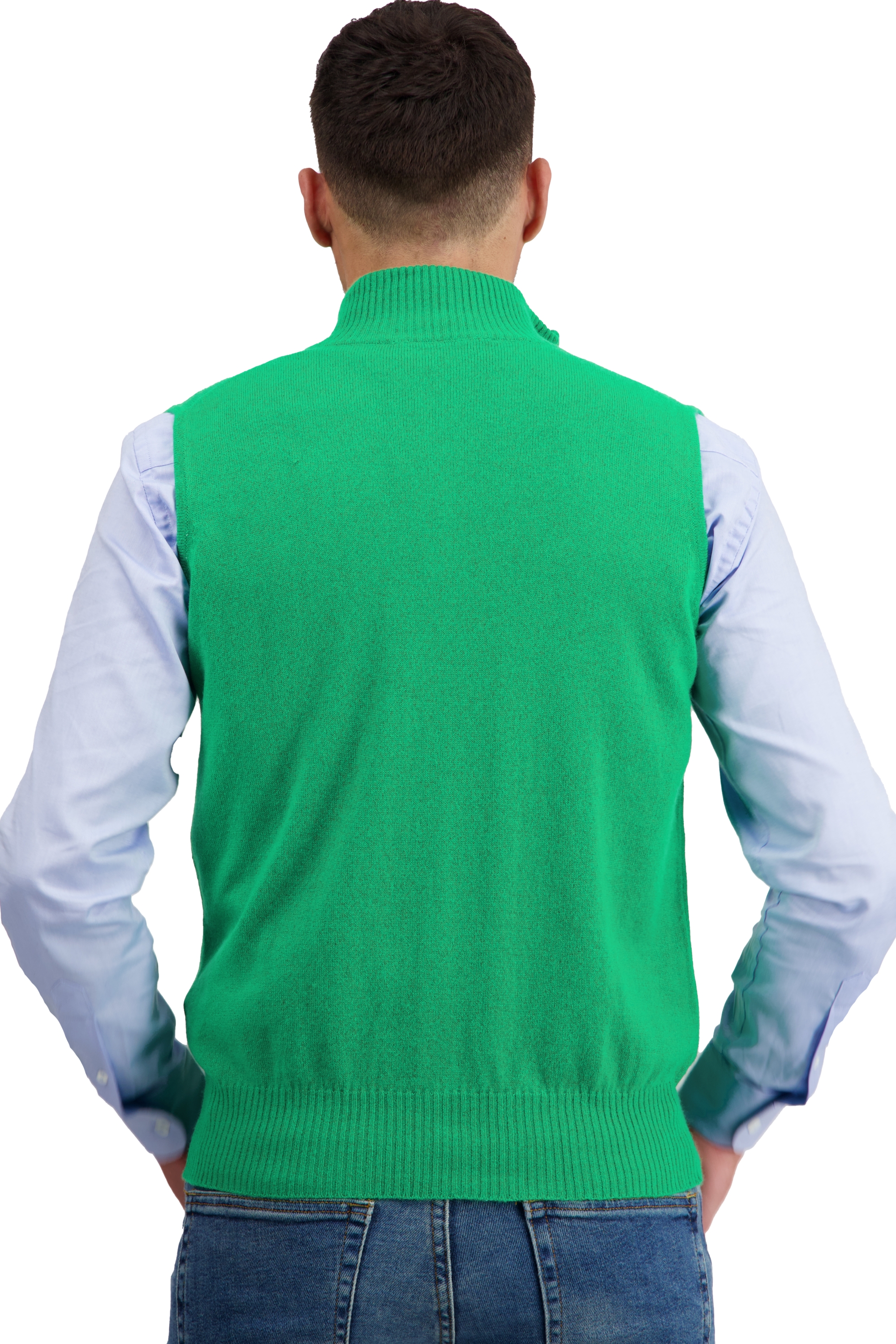 Cashmere men waistcoat sleeveless sweaters dali new green m