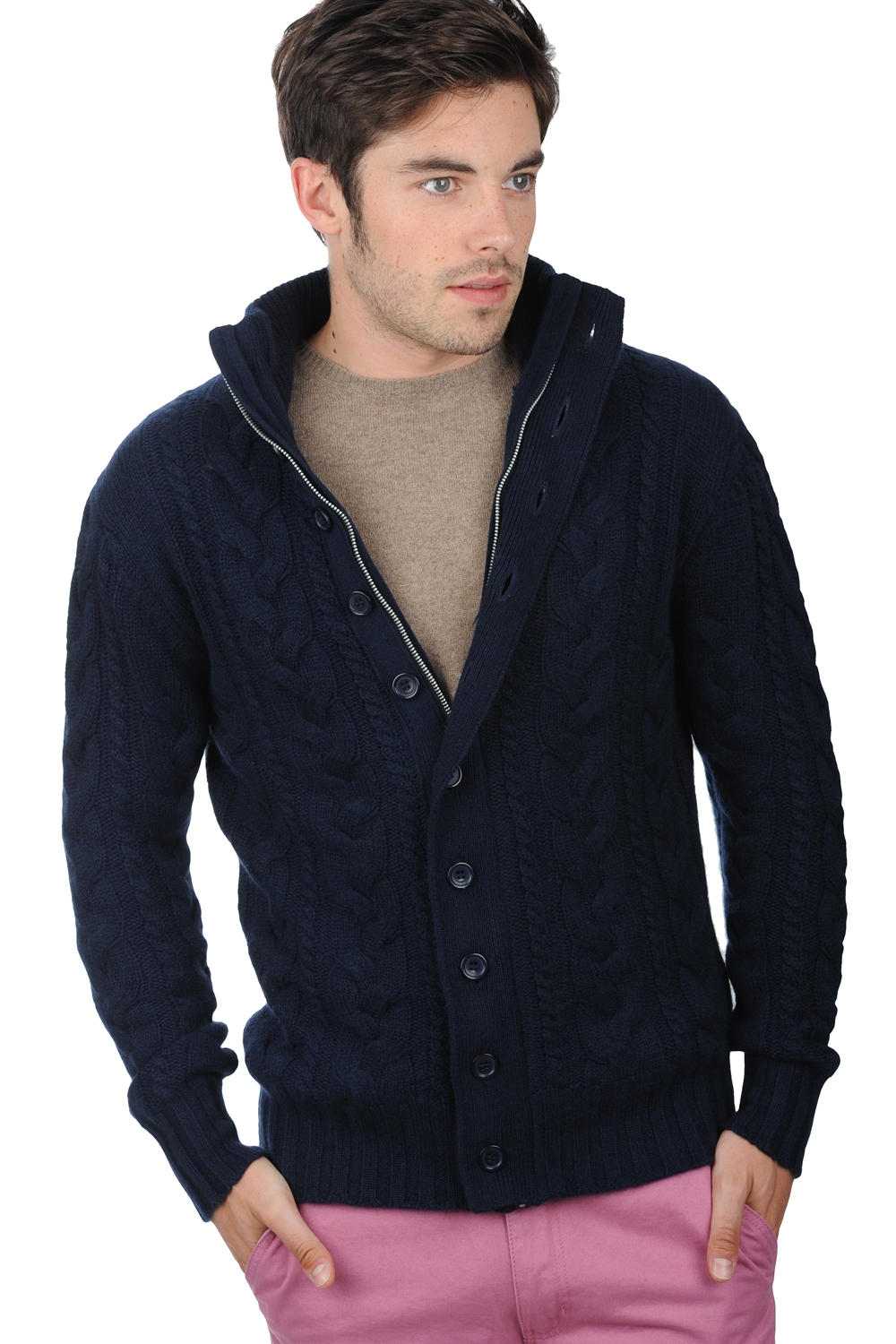 Cashmere men waistcoat sleeveless sweaters loris dress blue 2xl